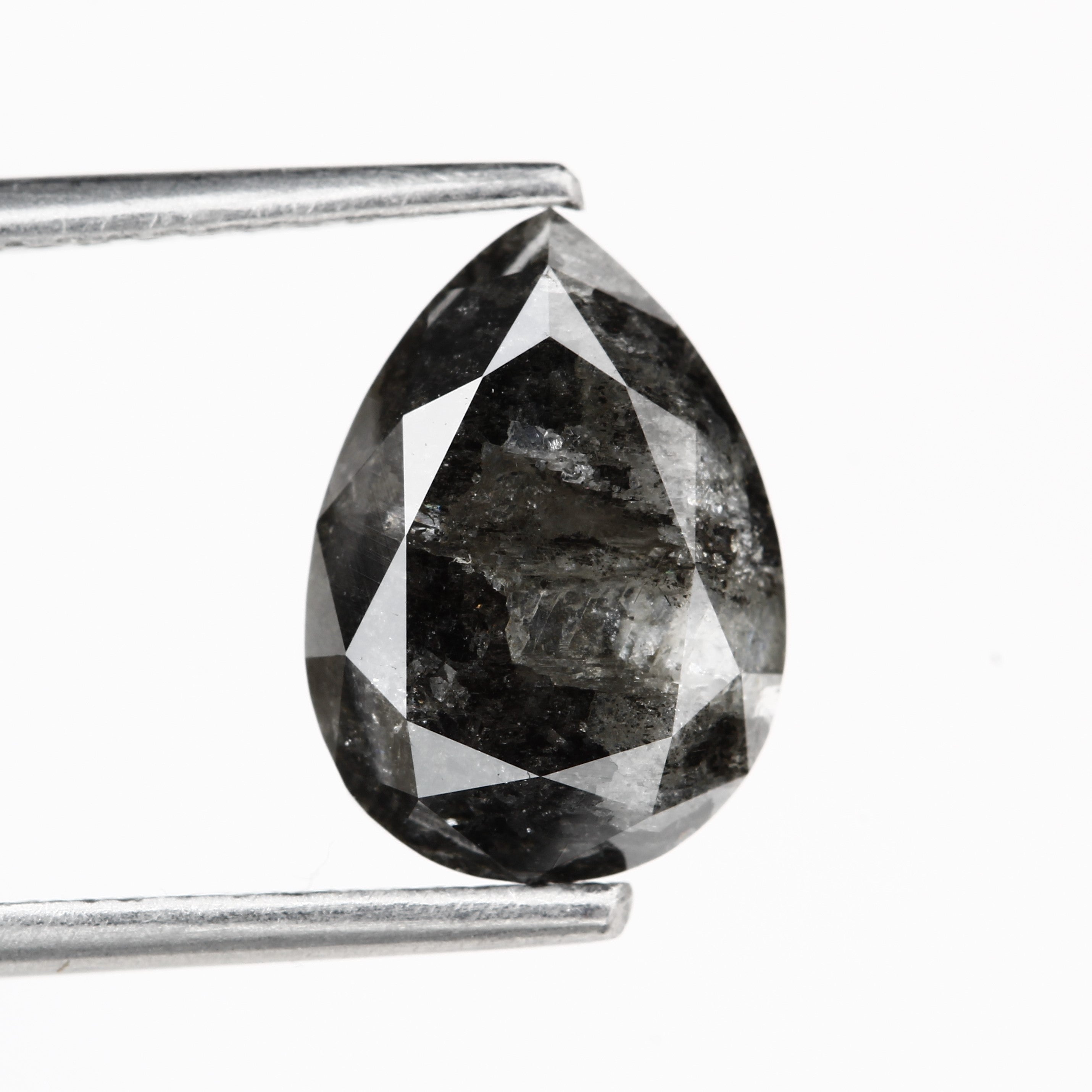 2.64 Carat Fancy Gray Pear Diamond For Engagement Ring 10.10 MM