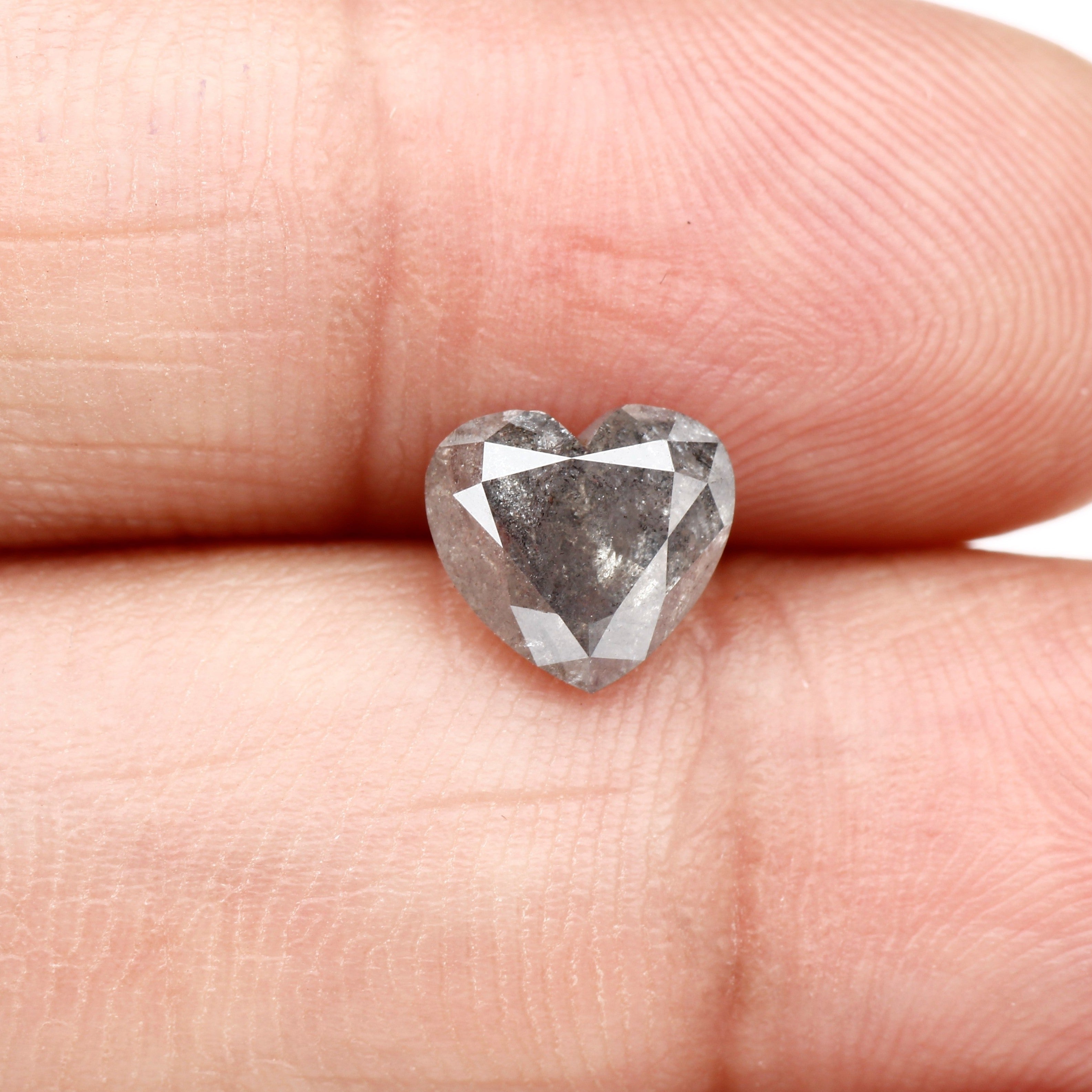 heart shaped salt pepper natural diamond
