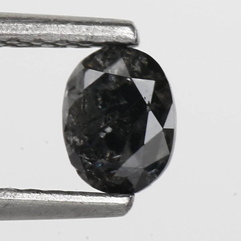 0.42 Carat Design Black Oval Diamond Wedding Ring 4.87 MM