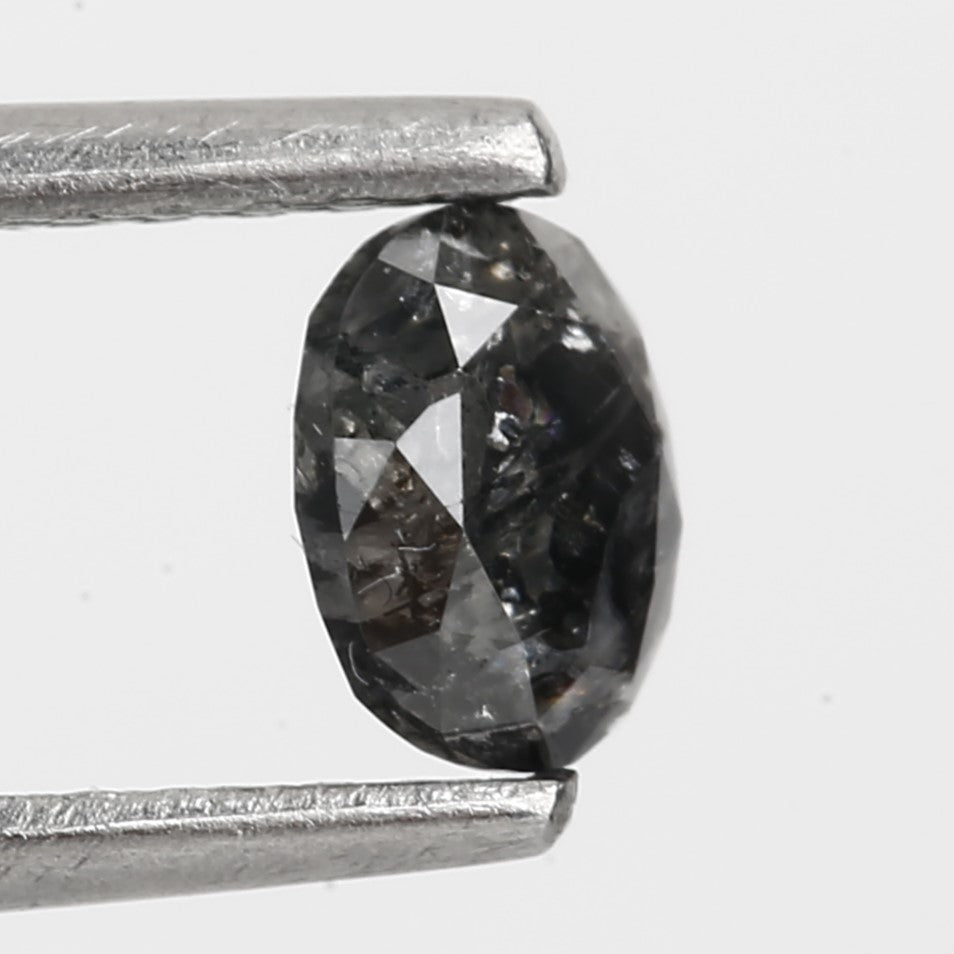 0.42 Carat Design Black Oval Diamond Wedding Ring 4.87 MM