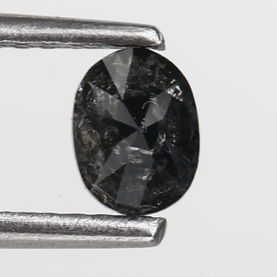 0.42 Carat Design Black Oval Diamond Wedding Ring 4.87 MM