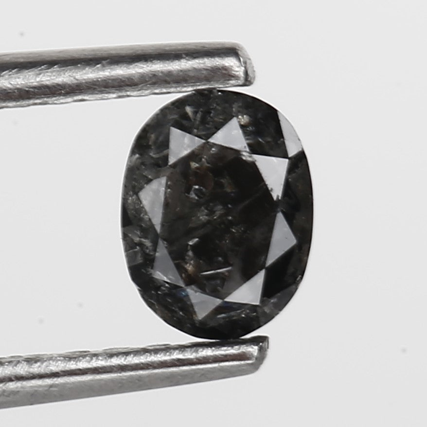 0.42 Carat Design Black Oval Diamond Wedding Ring 4.87 MM