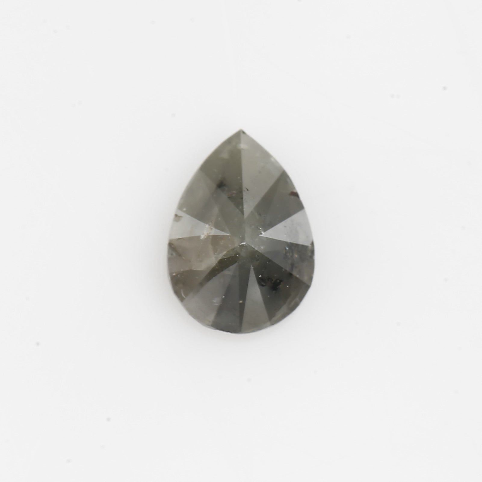 0.85 Carat Fancy Gray Pear Salt and Pepper Diamond 7.37 MM
