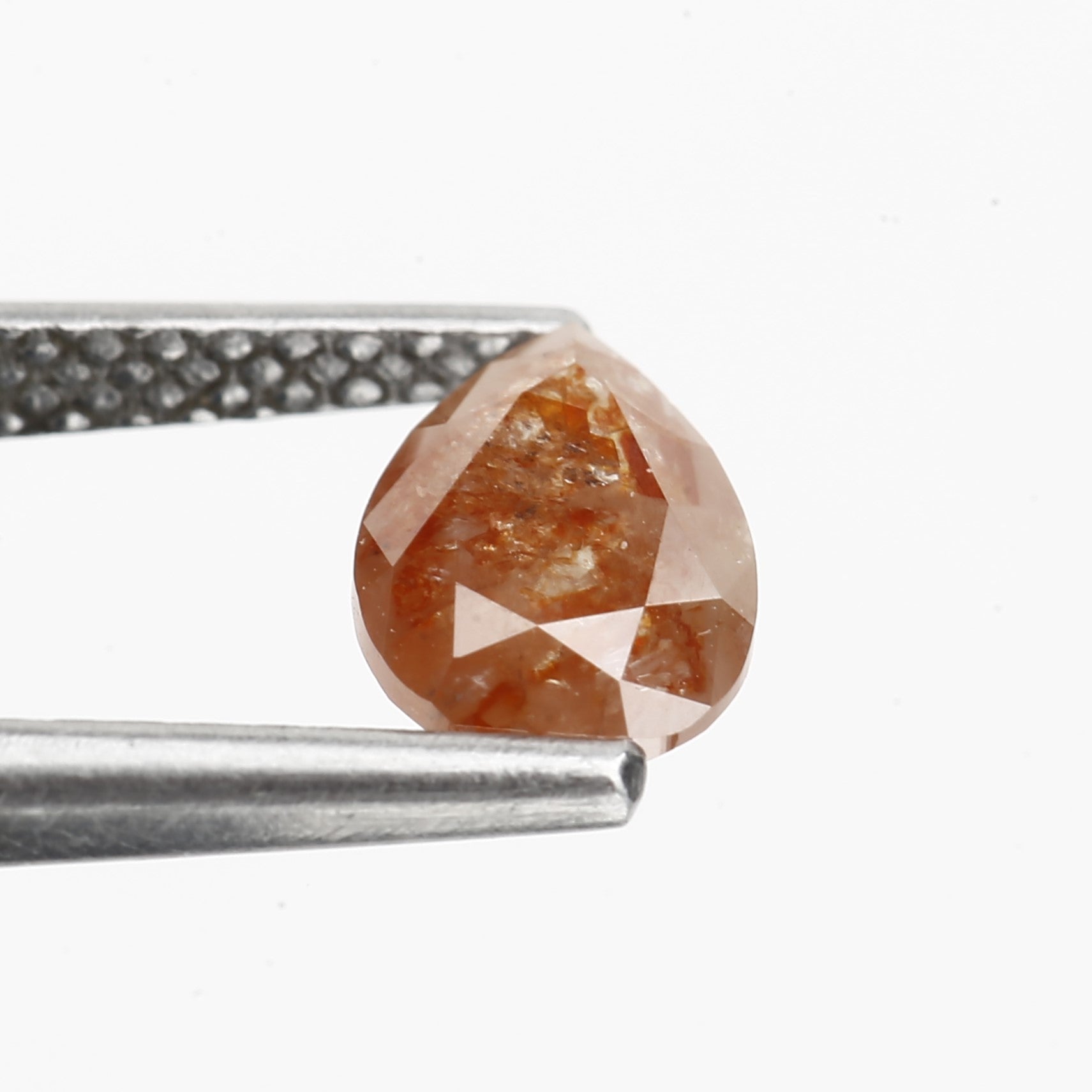 0.79 Carat Fancy Orange Pear Salt and Pepper Diamond 7.12 MM