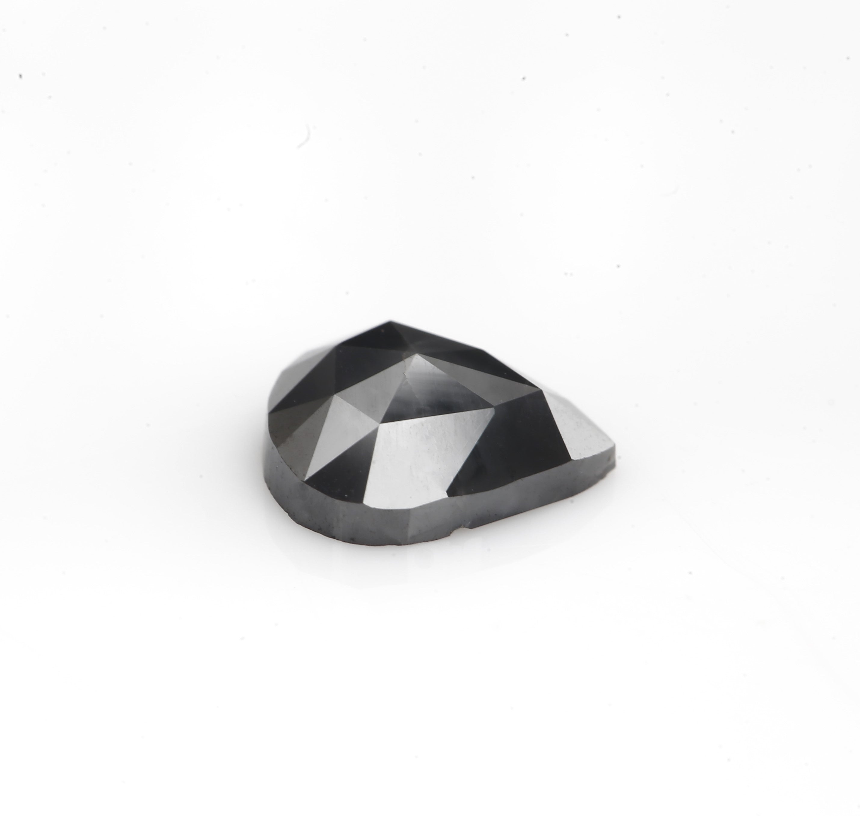 1.17 Carat Fancy Dark Gray Pear Salt and Pepper Diamond 7.53 MM