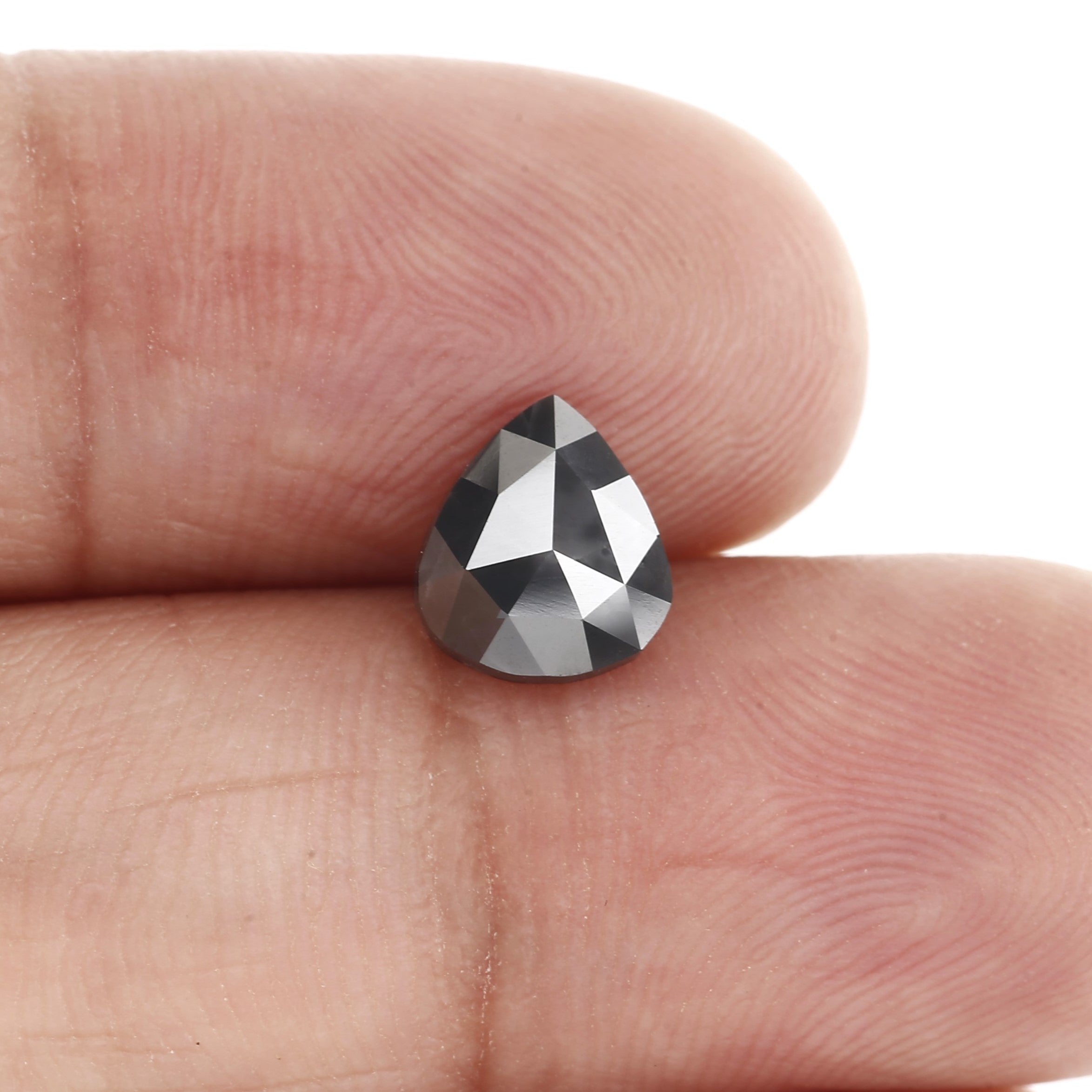 1.17 Carat Fancy Dark Gray Pear Salt and Pepper Diamond 7.53 MM