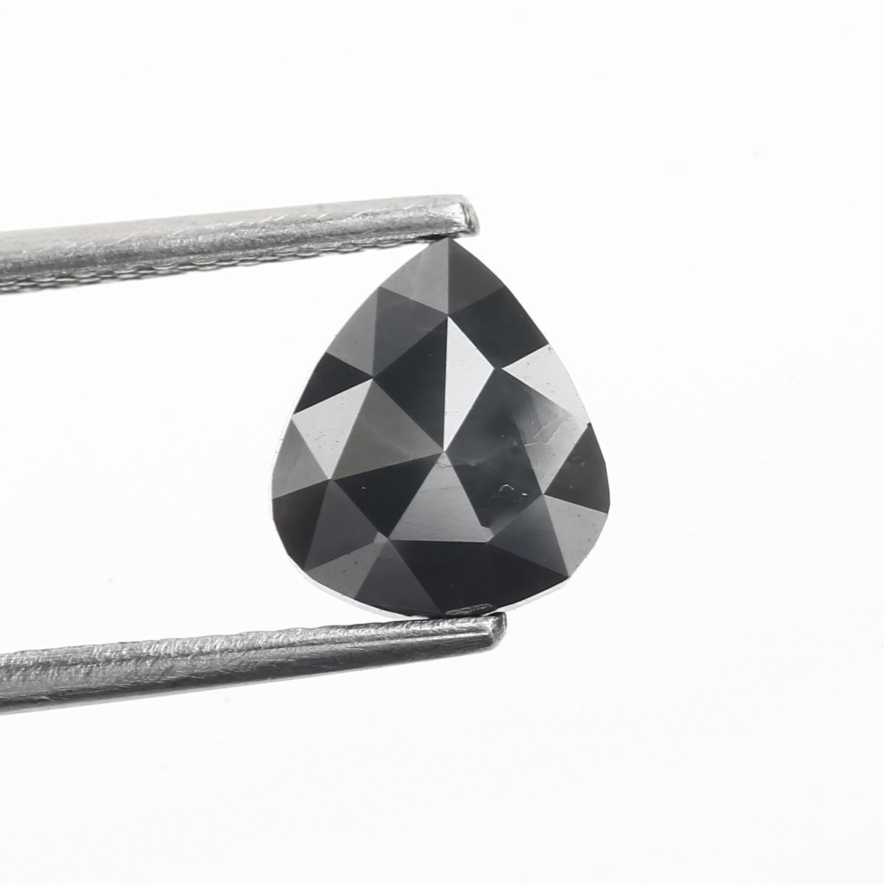 1.17 Carat Fancy Dark Gray Pear Salt and Pepper Diamond 7.53 MM
