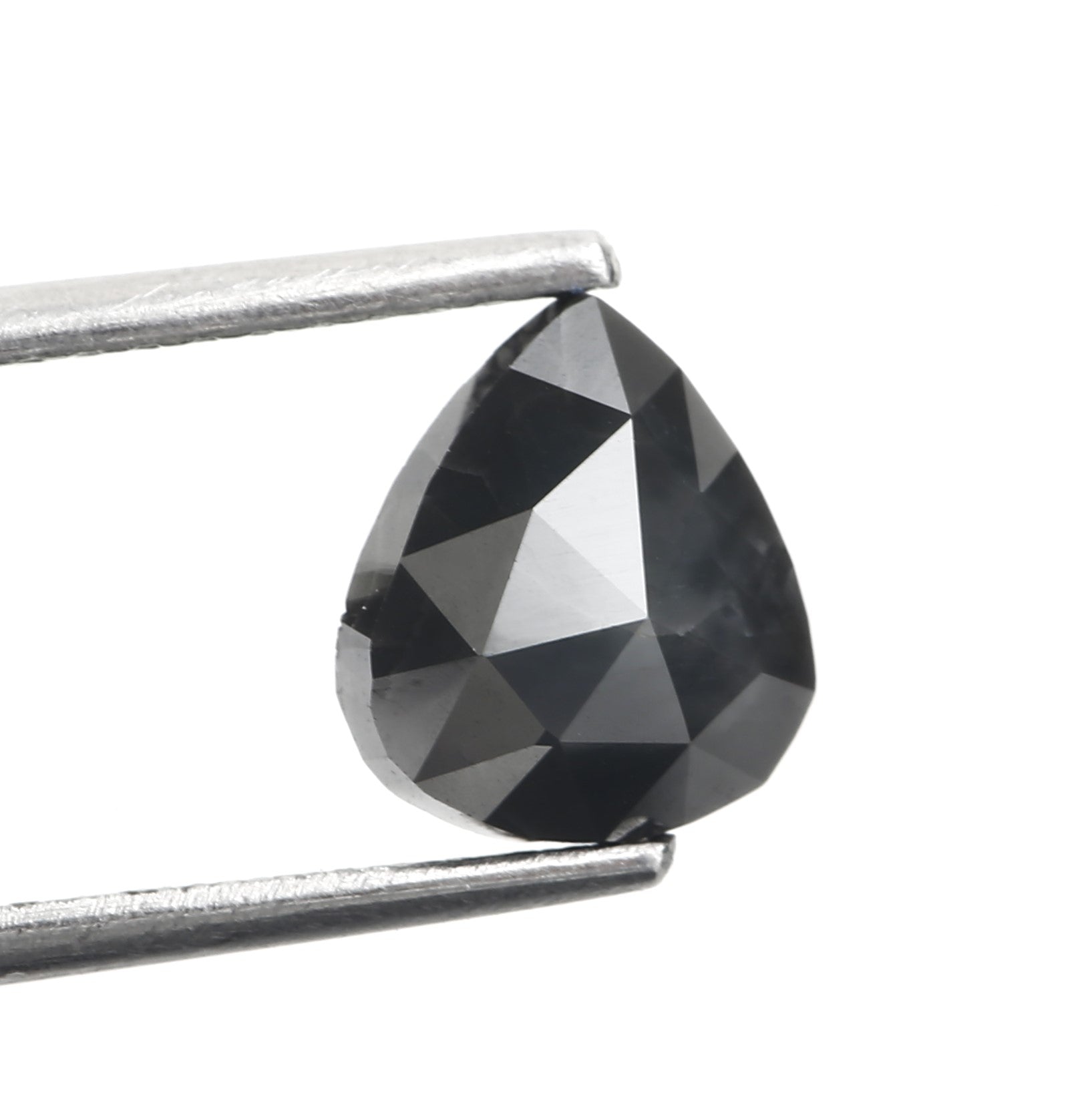 1.17 Carat Fancy Dark Gray Pear Salt and Pepper Diamond 7.53 MM