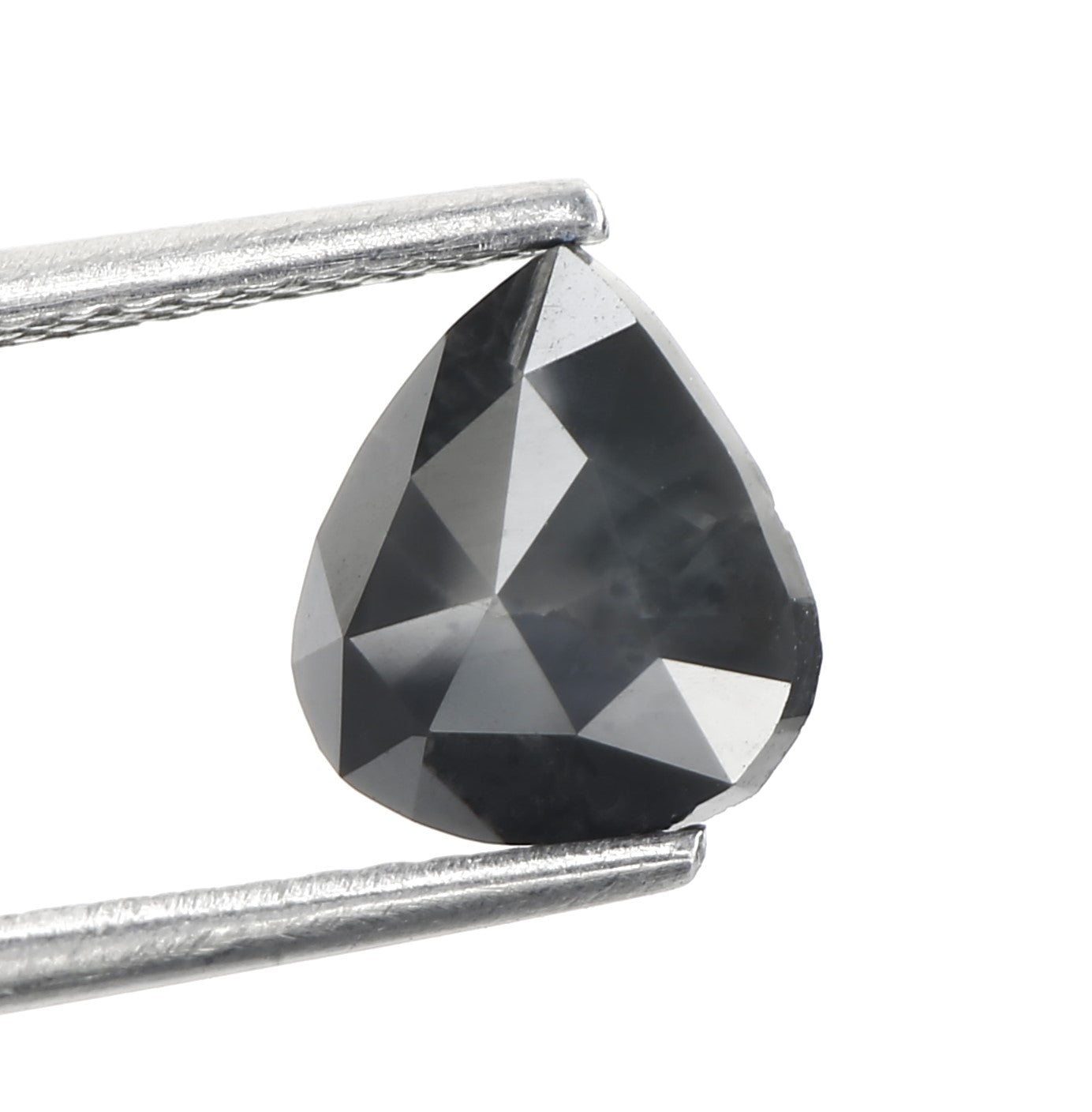 1.17 Carat Fancy Dark Gray Pear Salt and Pepper Diamond 7.53 MM