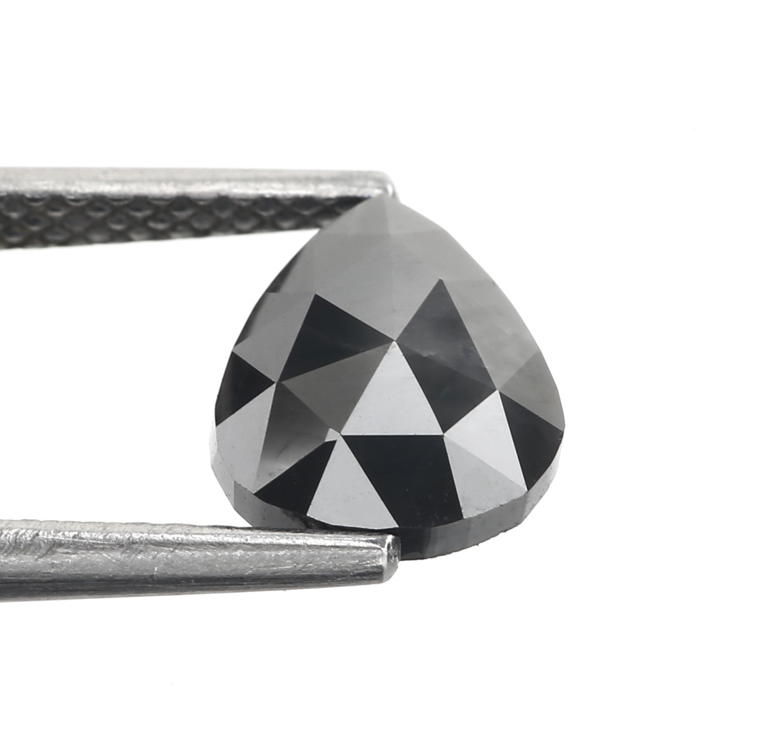 1.17 Carat Fancy Dark Gray Pear Salt and Pepper Diamond 7.53 MM