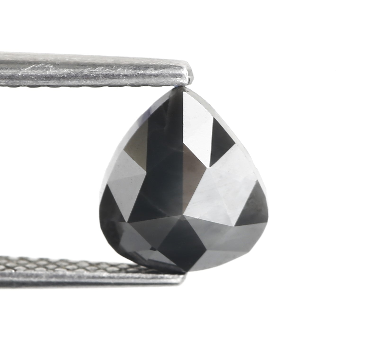 1.17 Carat Fancy Dark Gray Pear Salt and Pepper Diamond 7.53 MM