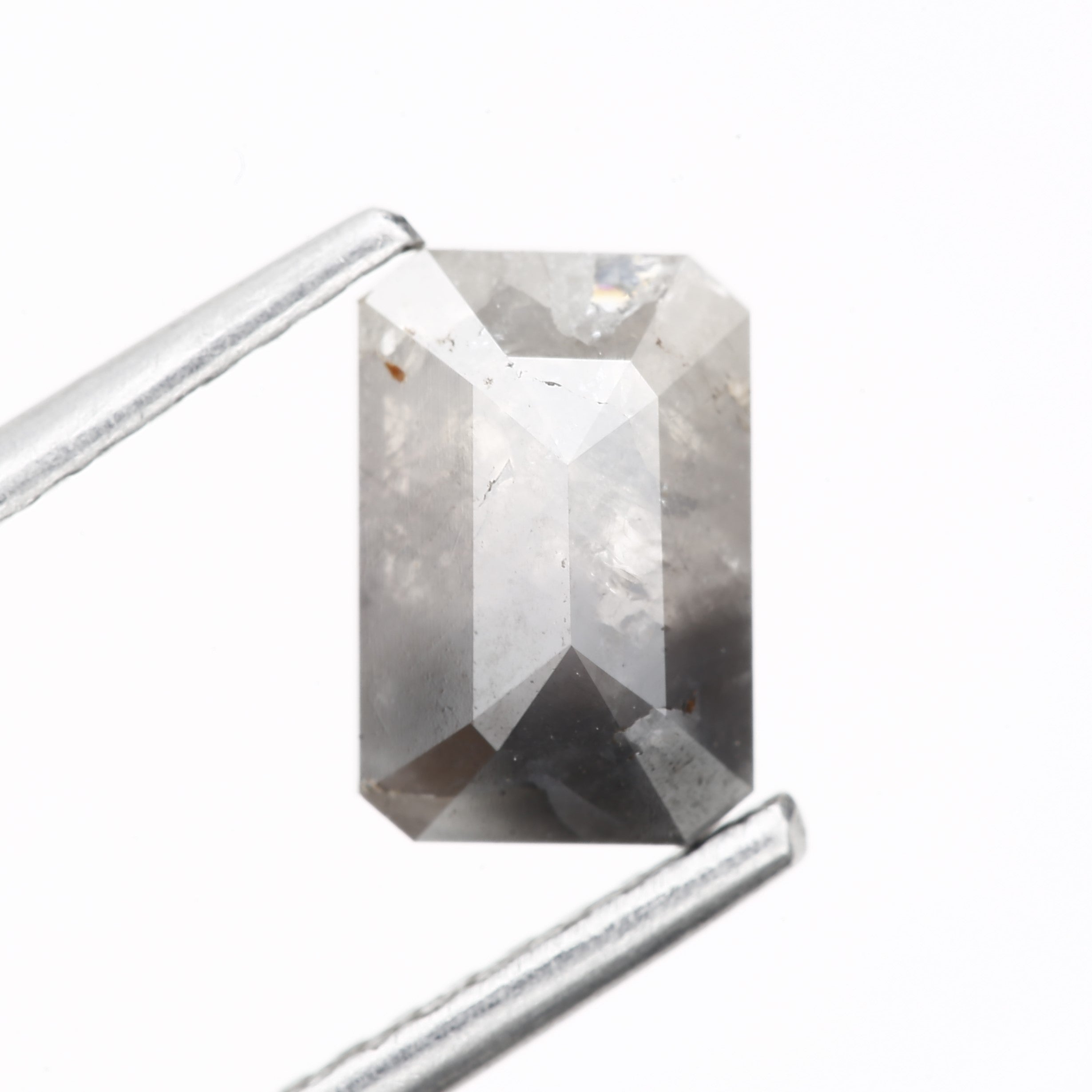 0.89 Carat 7.18 MM Rustic Gray Emerald Salt and Pepper Diamond - Blackdiamond