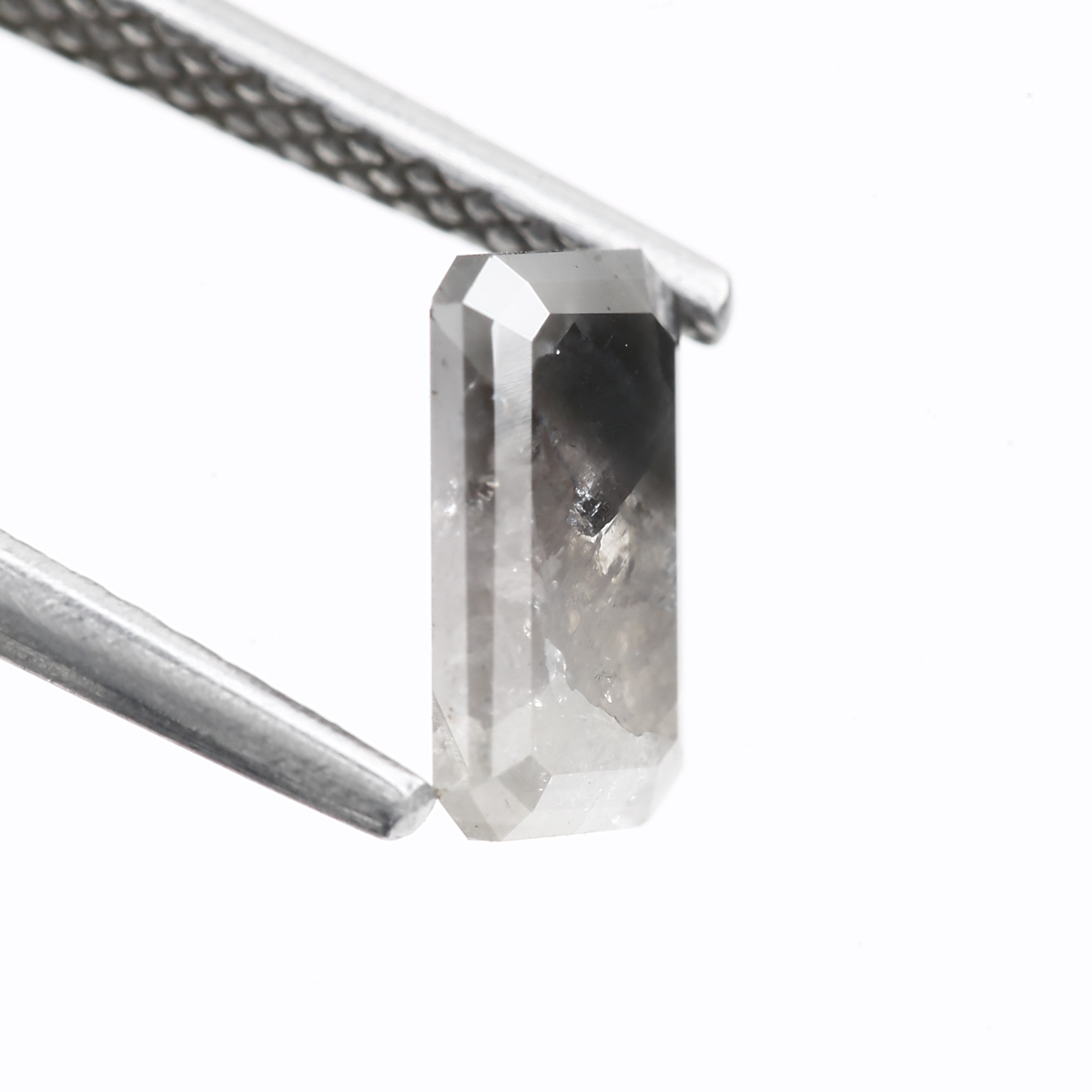 0.89 Carat 7.18 MM Rustic Gray Emerald Salt and Pepper Diamond - Blackdiamond