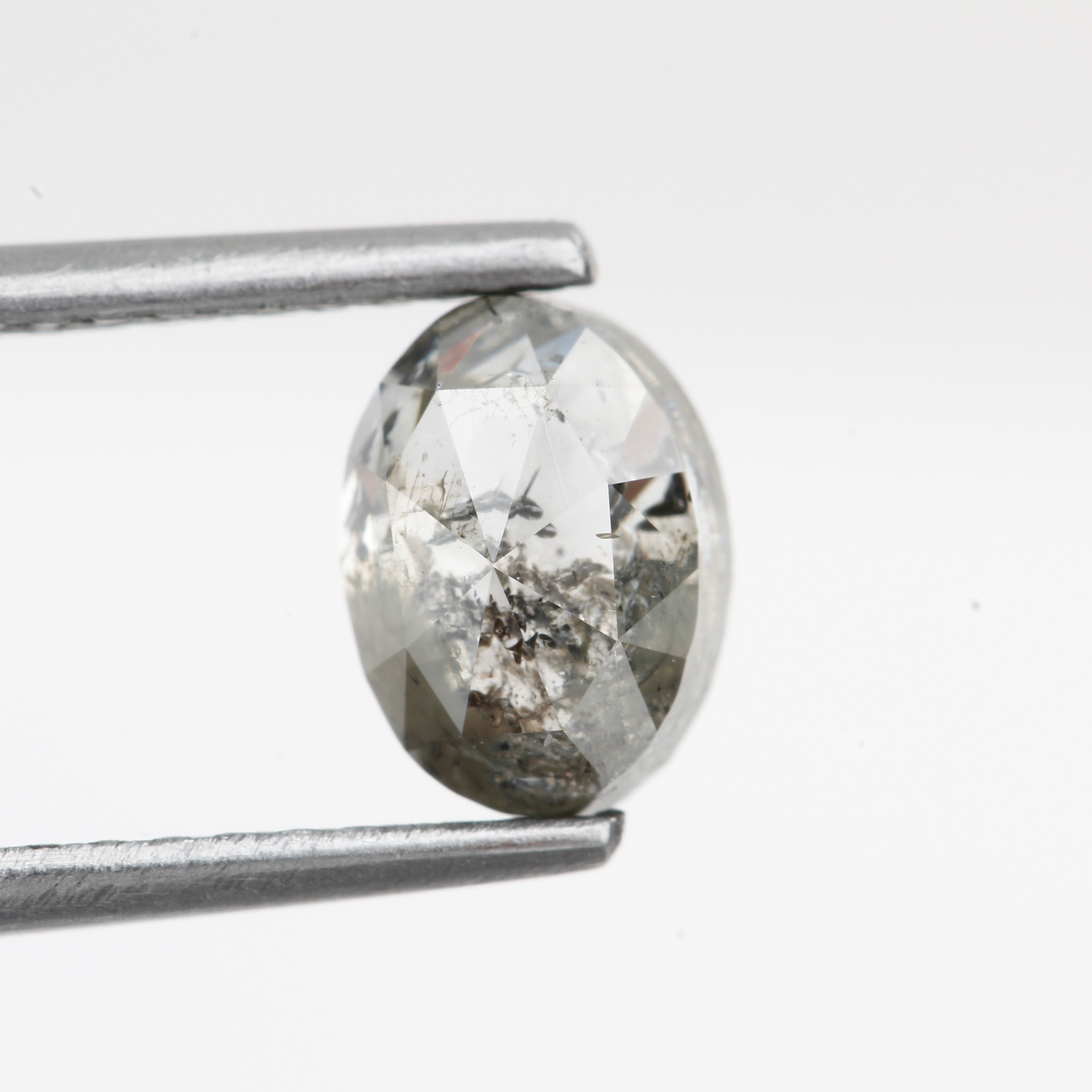 1.14 Carat Salt and Pepper Gray Oval Shape Diamond 6.7 MM
