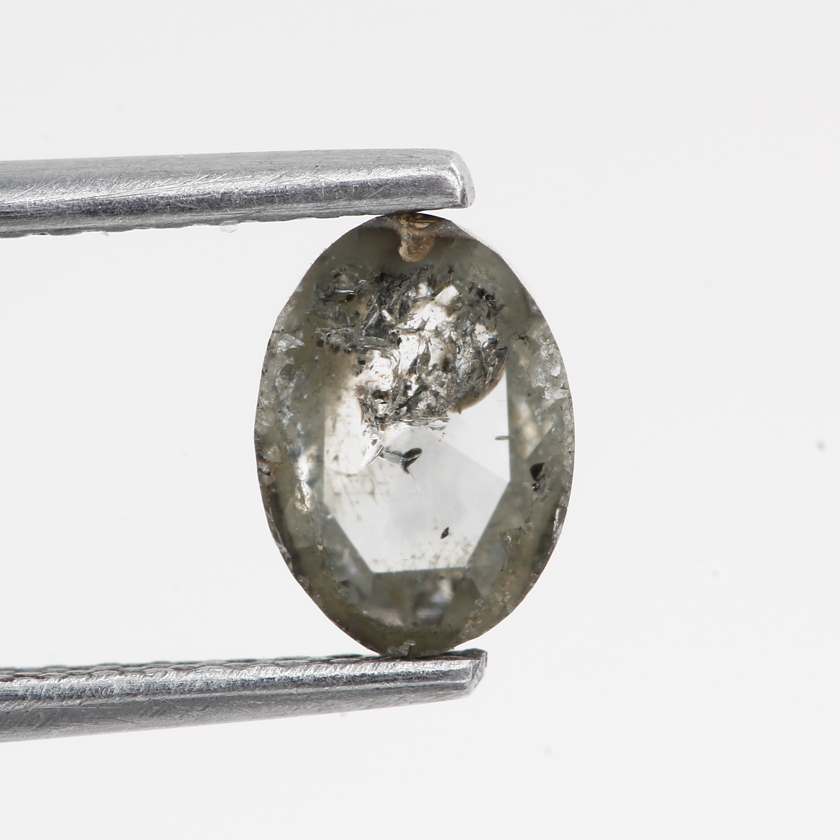 1.14 Carat Salt and Pepper Gray Oval Shape Diamond 6.7 MM