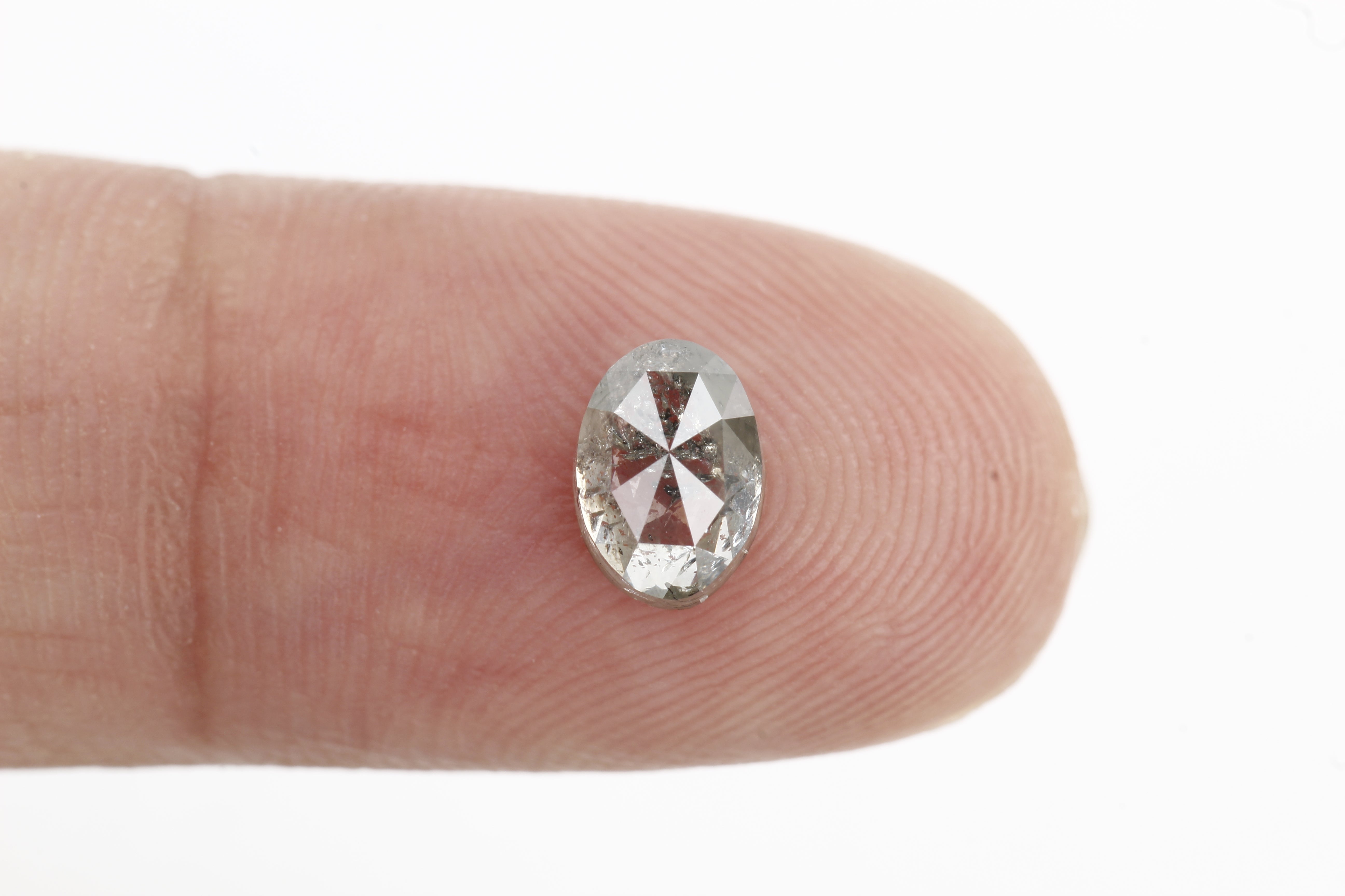 1.14 Carat Salt and Pepper Gray Oval Shape Diamond 6.7 MM