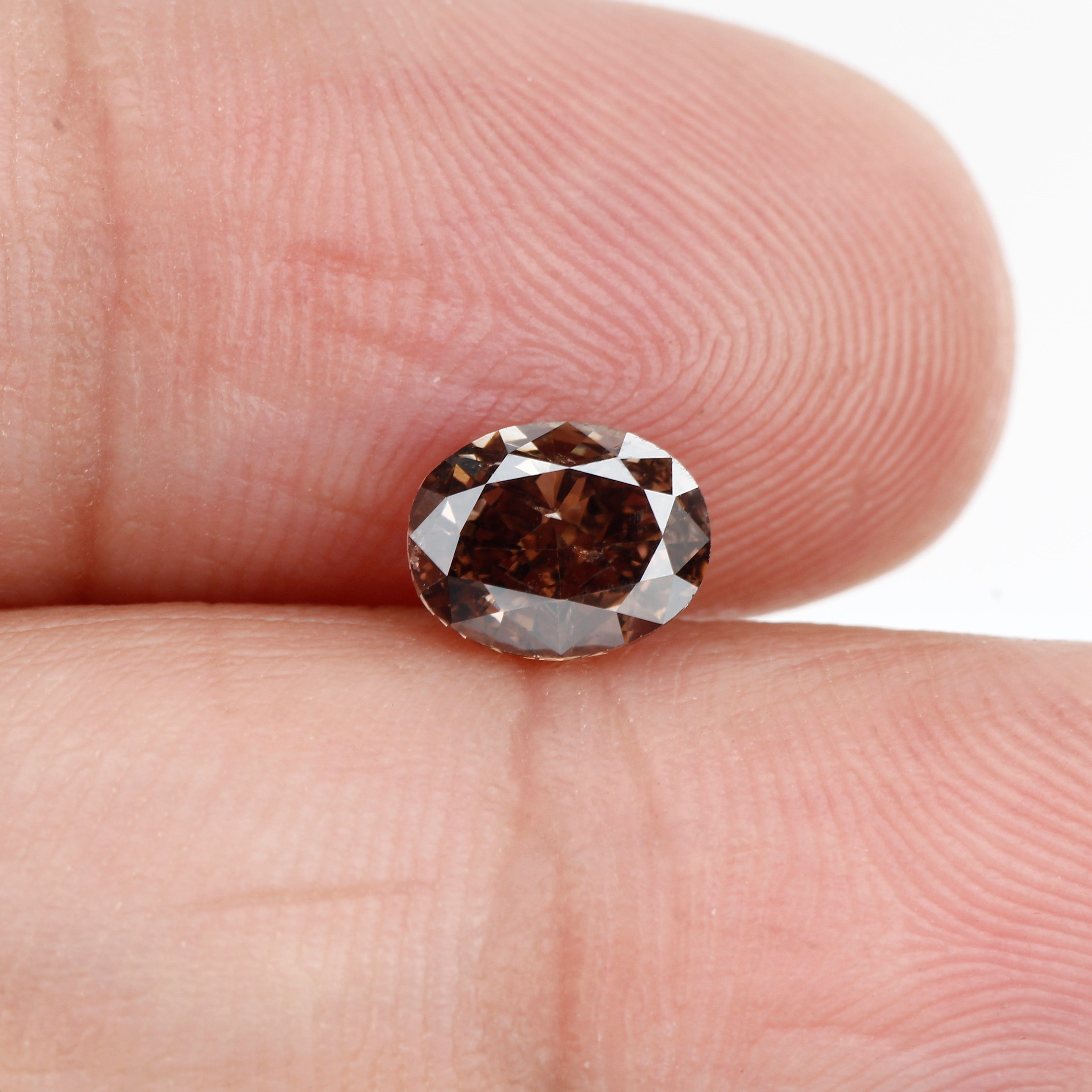 1ct Oval Solitaire Fancy Chocolate Brown Natural Diamond 6.70 MM