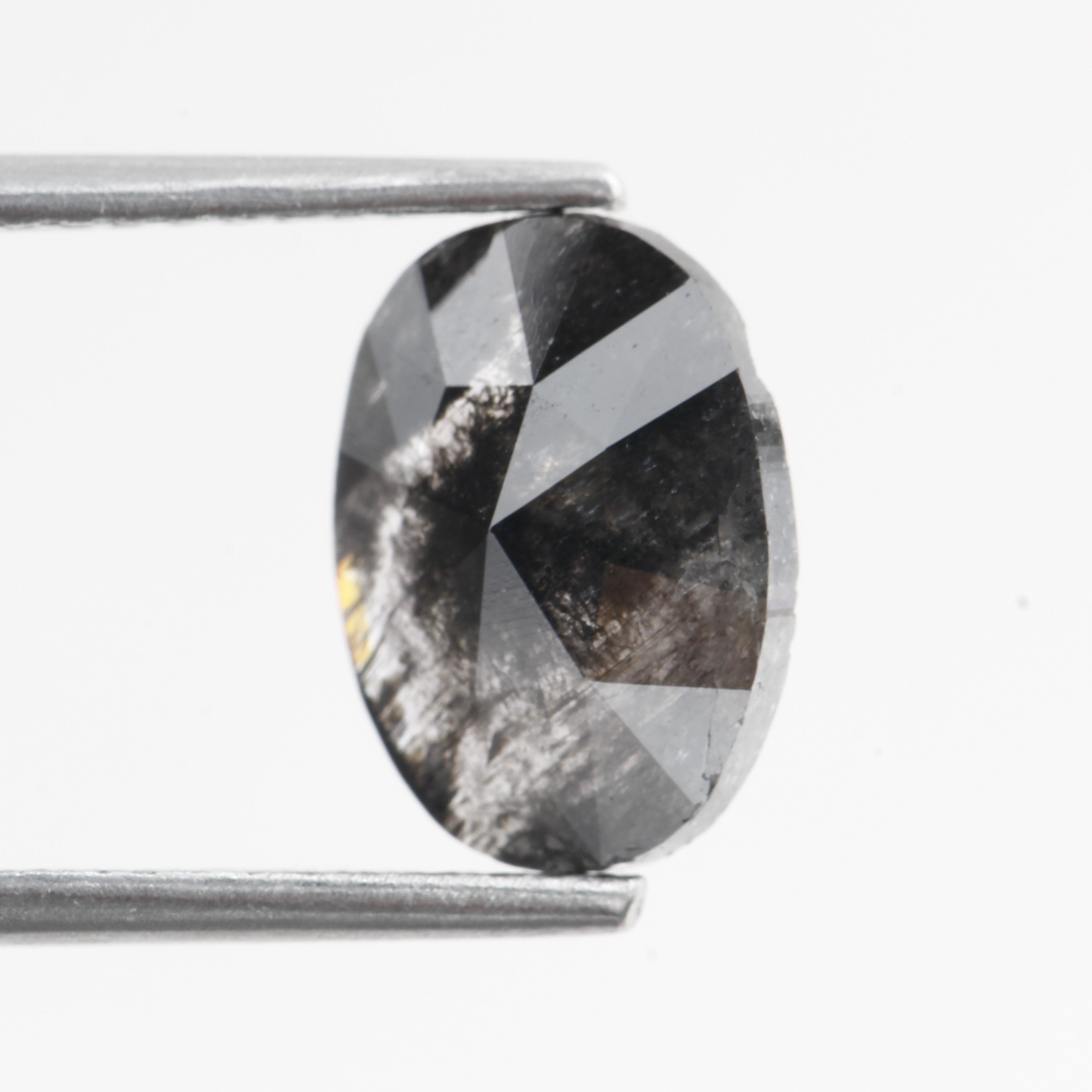 1.71 Carat Oval Gray Rose Cut Diamond 9.81 MM