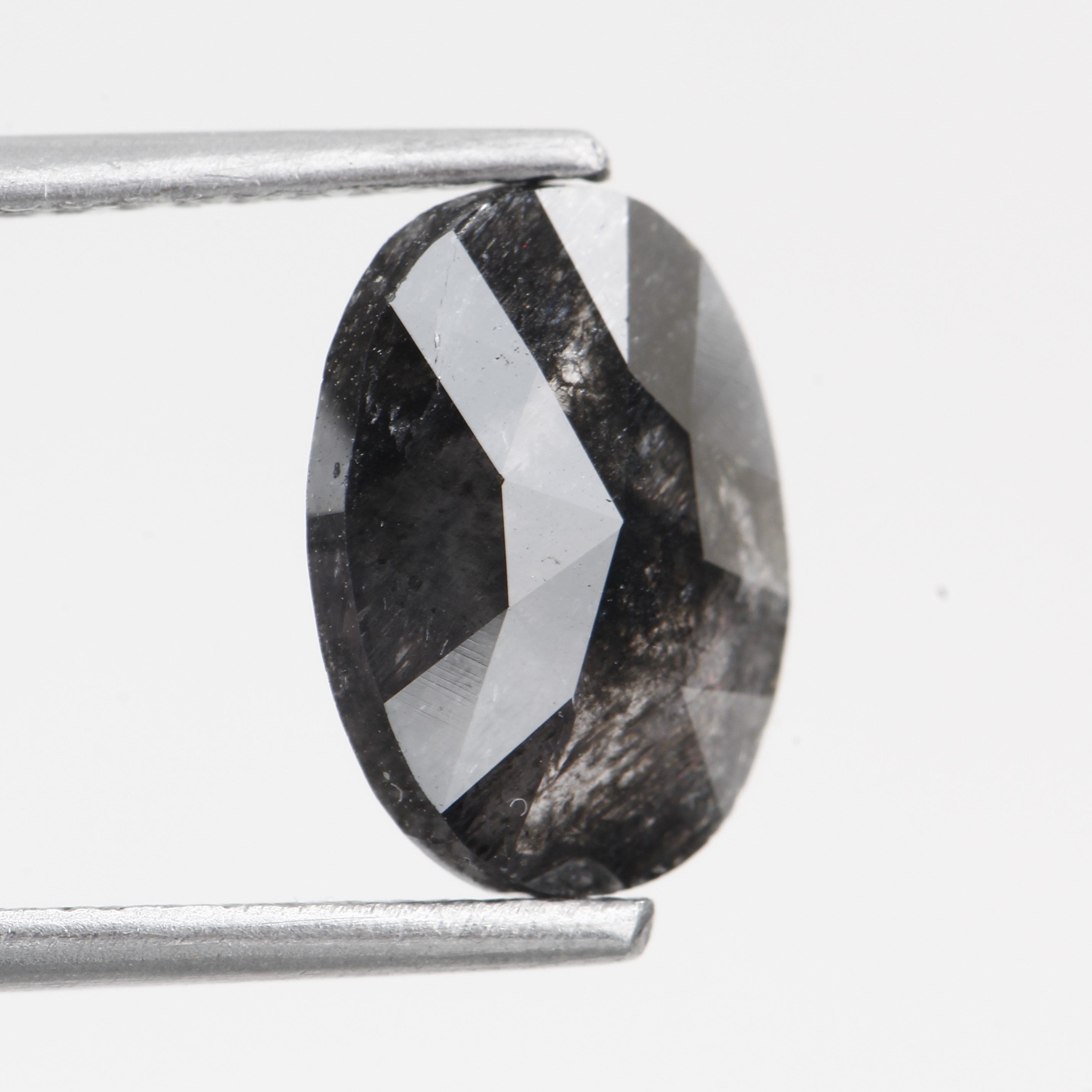 1.71 Carat Oval Gray Rose Cut Diamond 9.81 MM