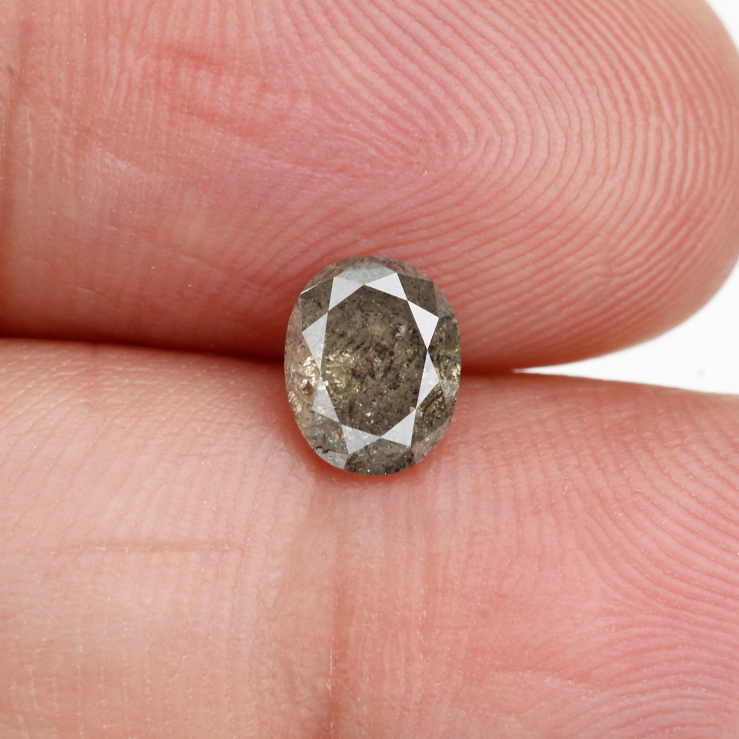 0.66 Carat Salt and Pepper Loose Oval Diamond 6.30 MM
