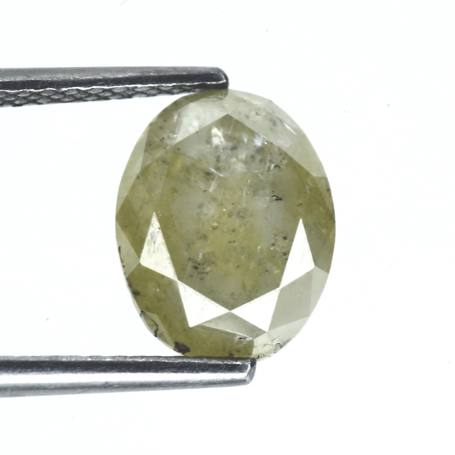 2.40 Carat Salt and Pepper Oval Diamond Cut 9.31 MM