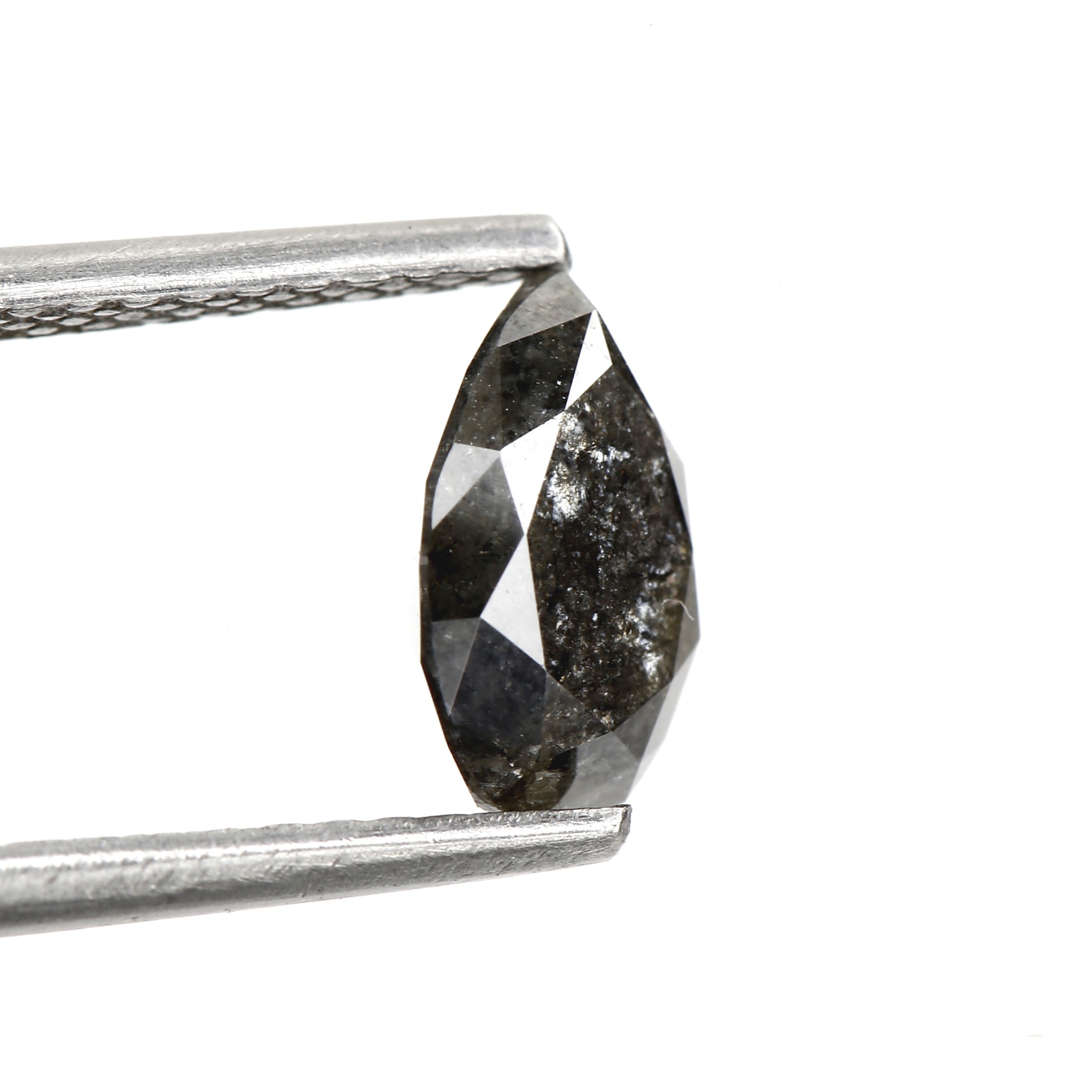 1.04 Carat Gray Pear Salt and Pepper Diamond 7.69 MM