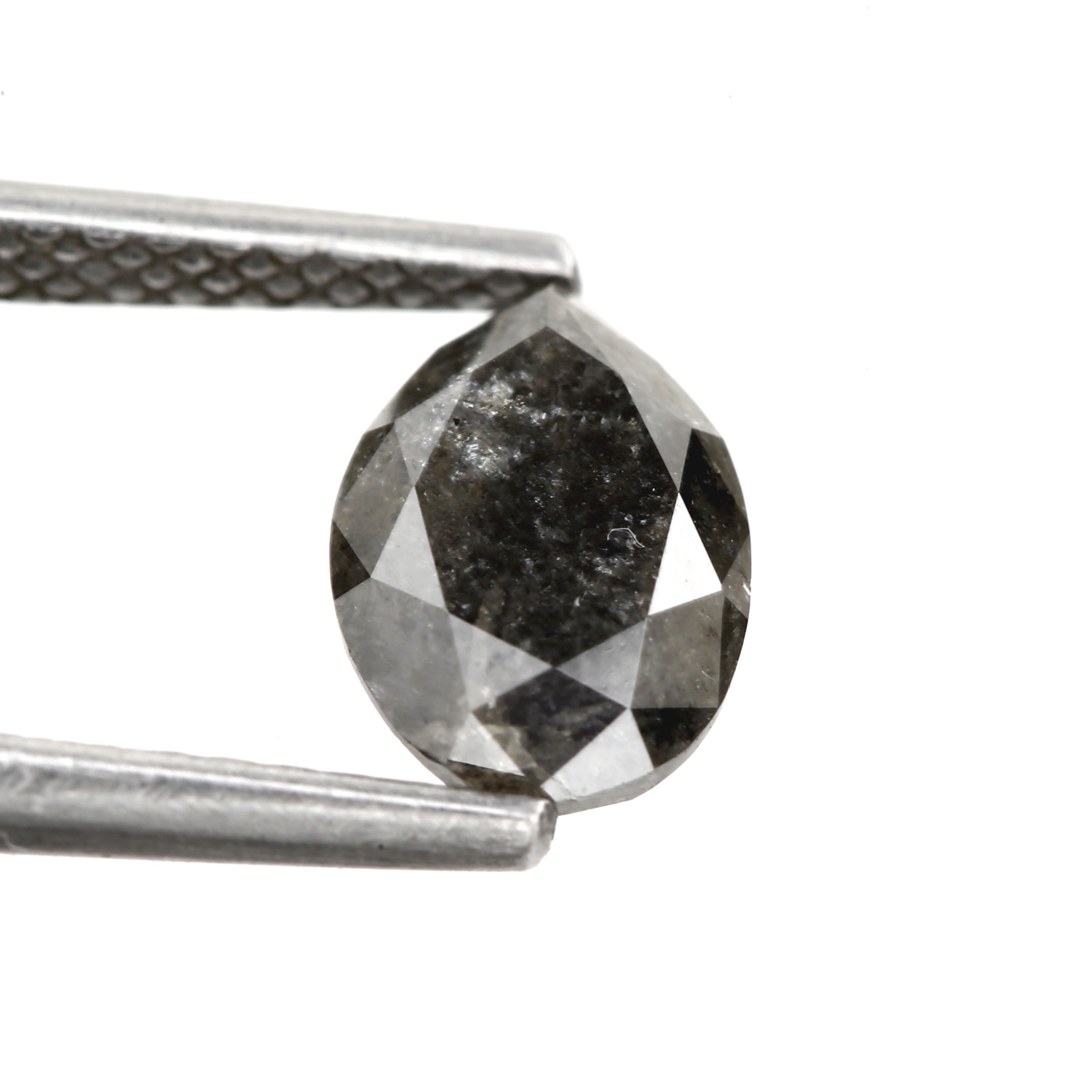 1.04 Carat Gray Pear Salt and Pepper Diamond 7.69 MM