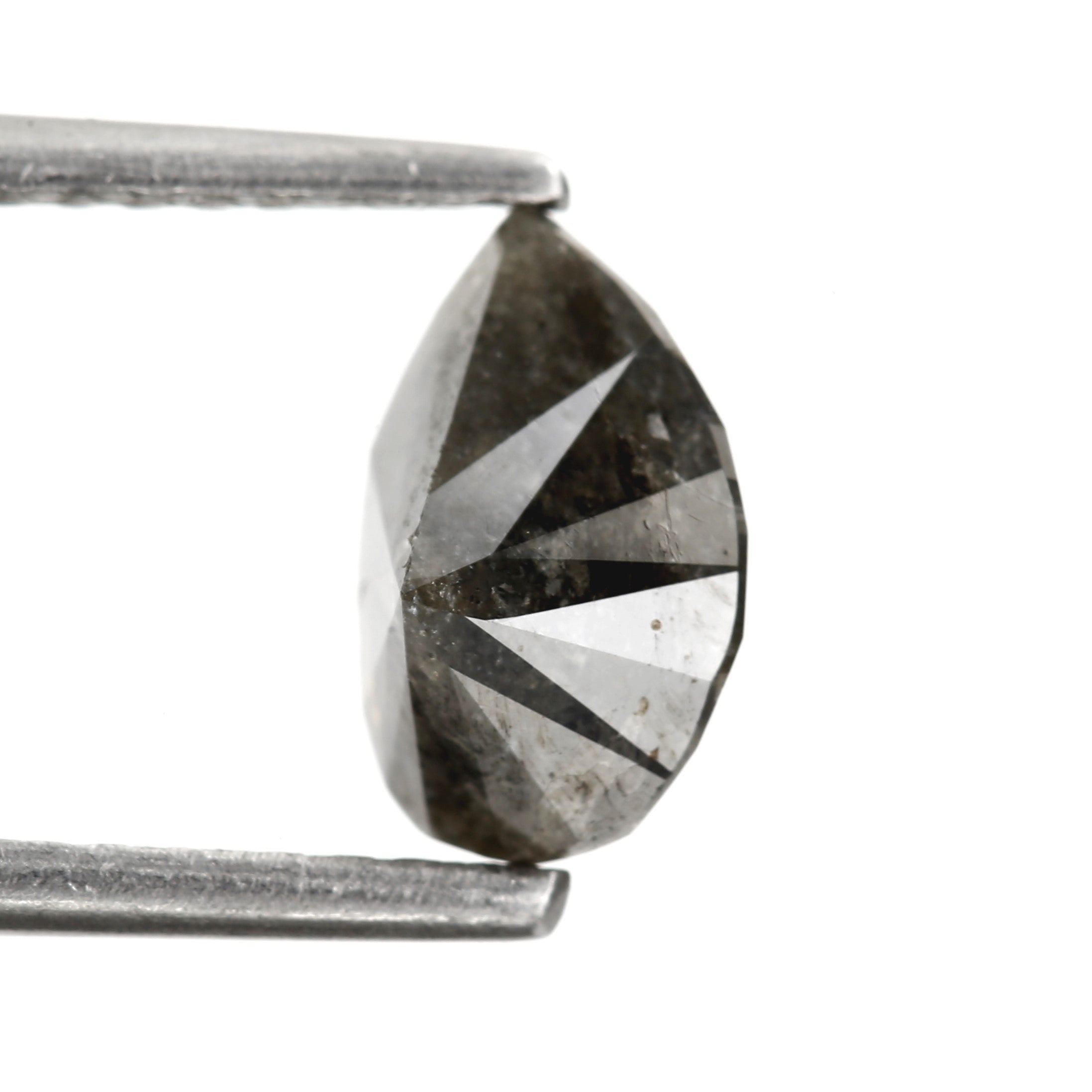 1.04 Carat Gray Pear Salt and Pepper Diamond 7.69 MM