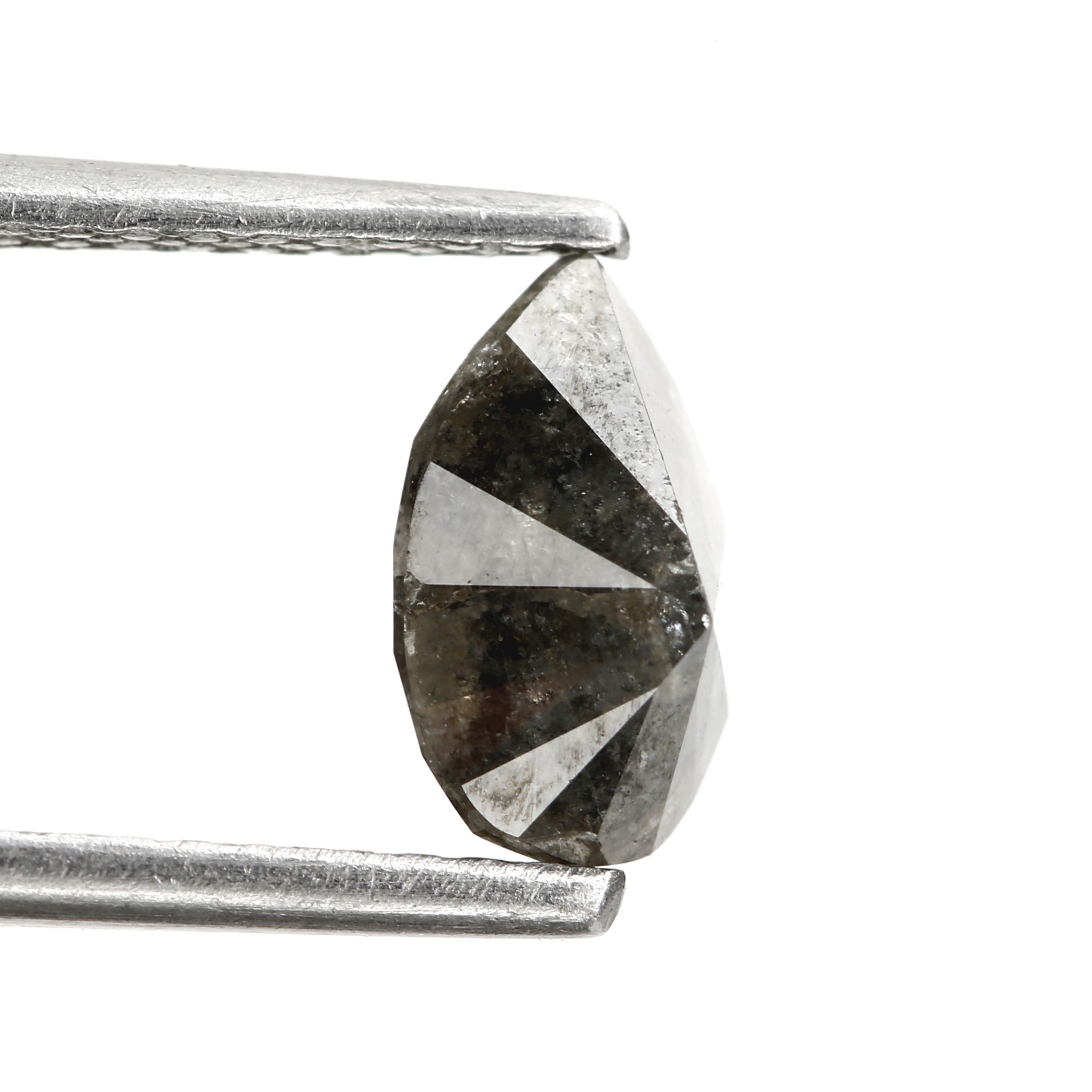1.04 Carat Gray Pear Salt and Pepper Diamond 7.69 MM