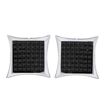 14K White Gold Black Round Cut Diamond Earrings 0.40 cts