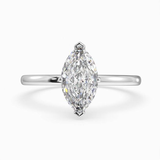 1ct D VVS1 Marquise Hidden Halo Engagement Ring Kayla