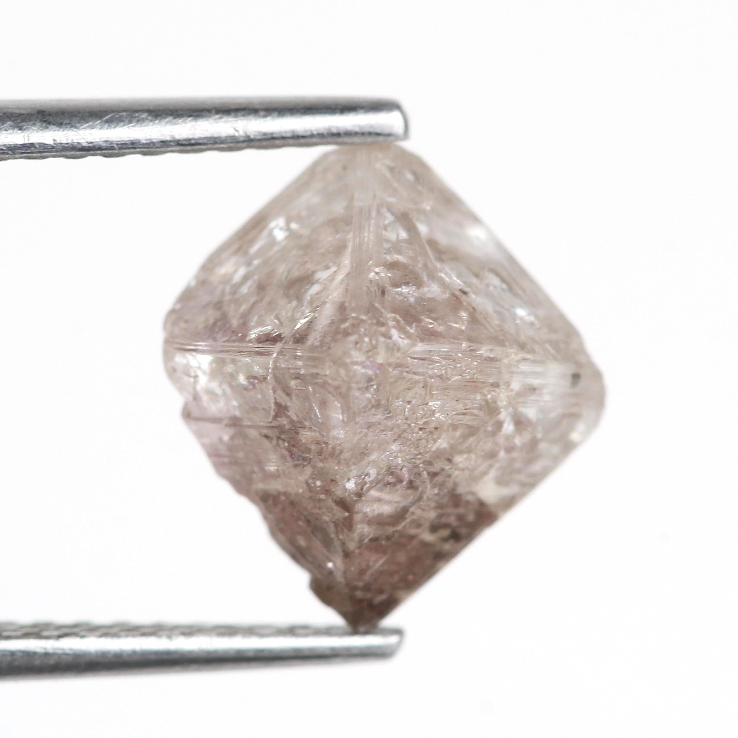 3.15 Carat Natural Light Purple Pink Octahedron Rough Diamond 8.1 MM