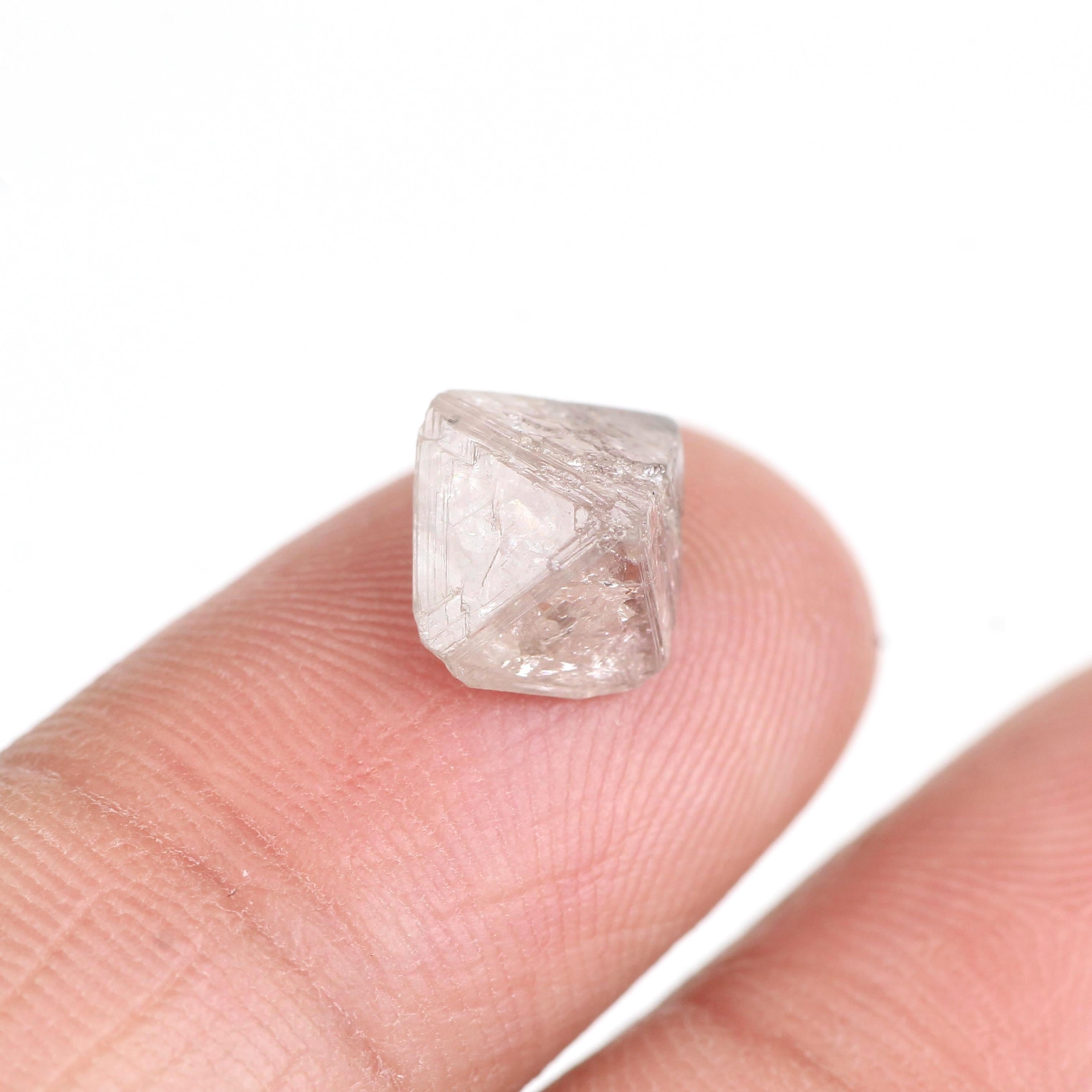 3.15 Carat Natural Light Purple Pink Octahedron Rough Diamond 8.1 MM