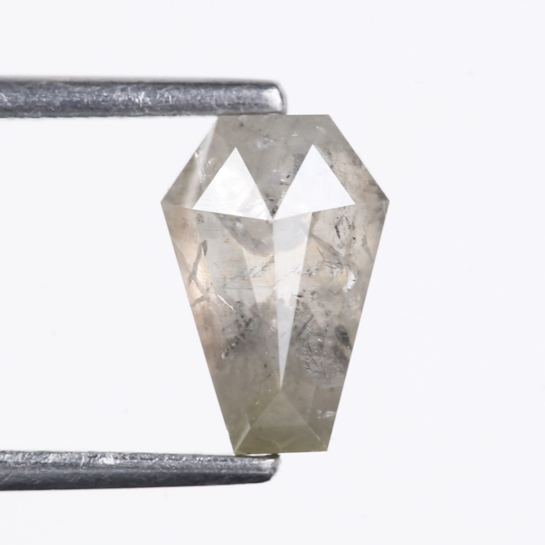 1.14 Carat Natural Gray Coffin Cut Salt And Pepper Diamond 8.28 MM