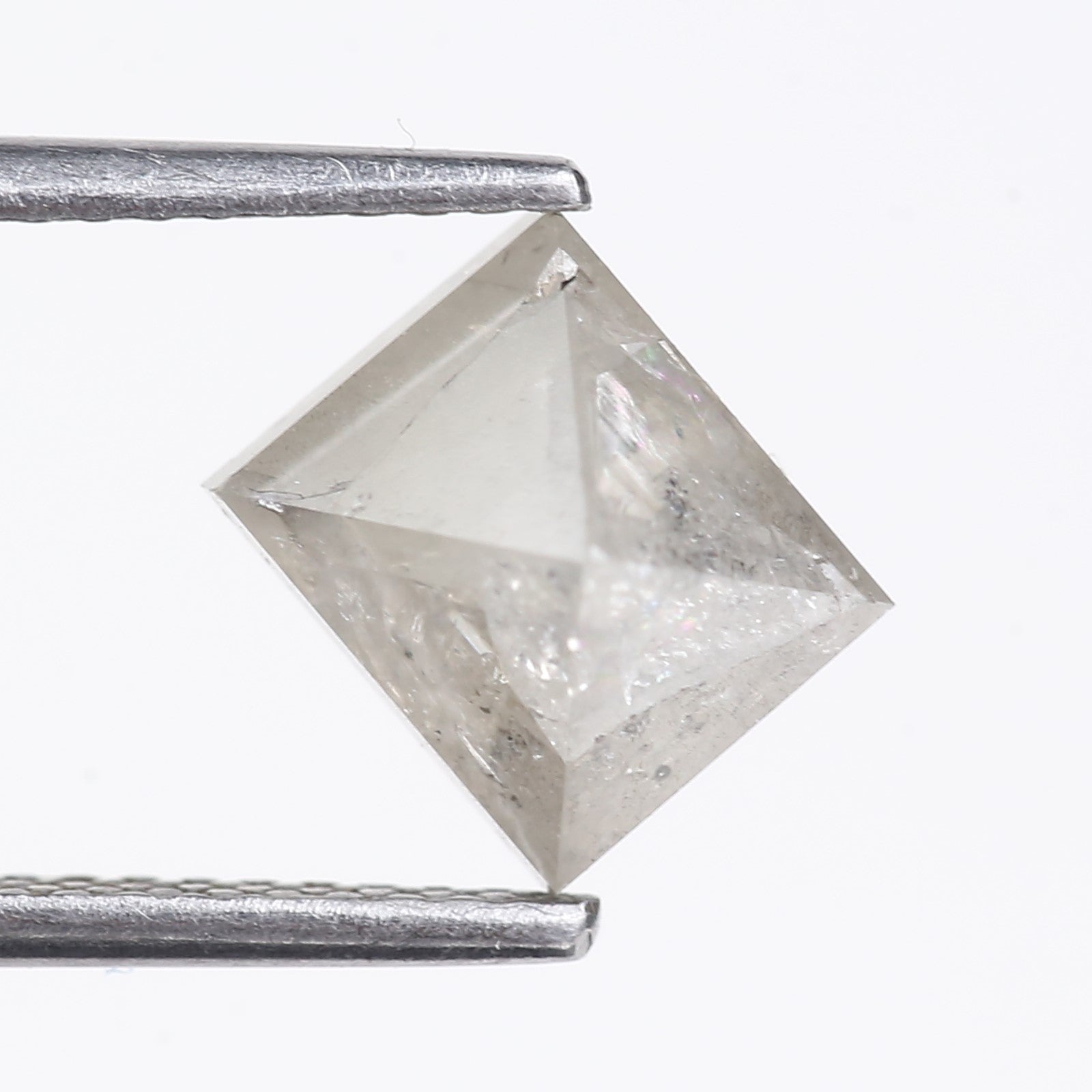 2.77 Carat Natural Gray Polish Octahedron Shape Salt And Pepper Diamond 7.21 MM