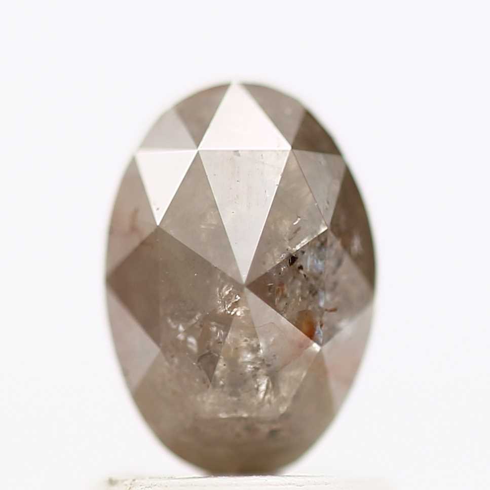 Natural Gray Rose Cut 1.2 Ct Oval Diamond 7.55 MM