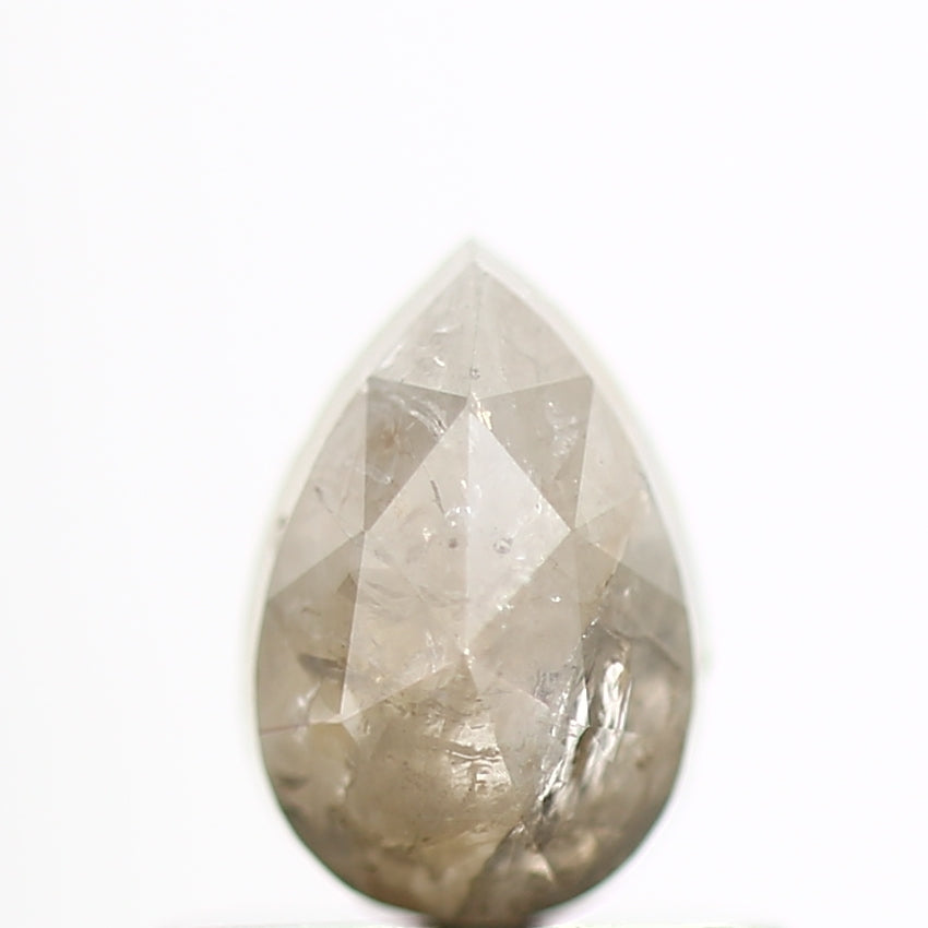 Natural Gray Rose Cut Pear Cut Diamond