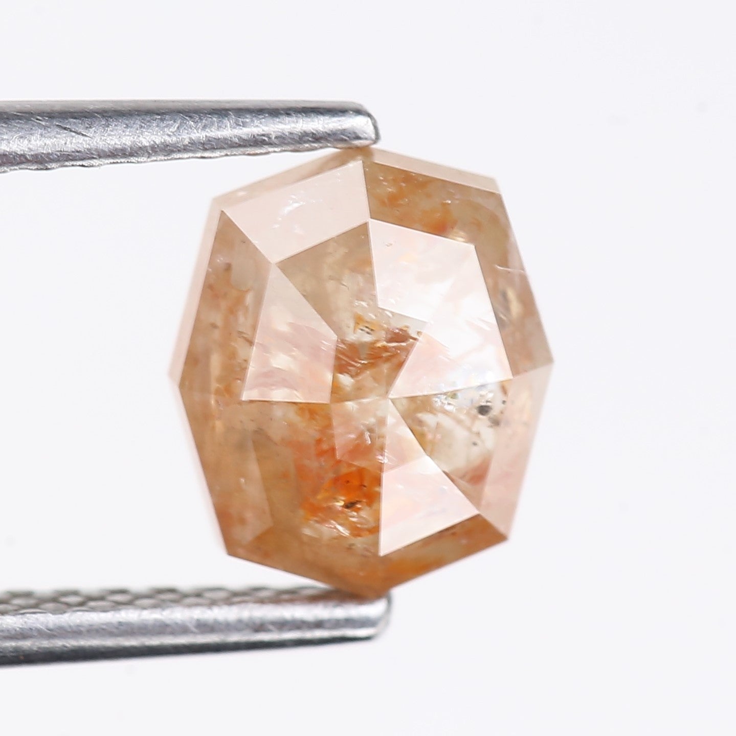 1.63 Carat Natural Hexagon Cut Salt And Pepper Diamond 7.06 MM