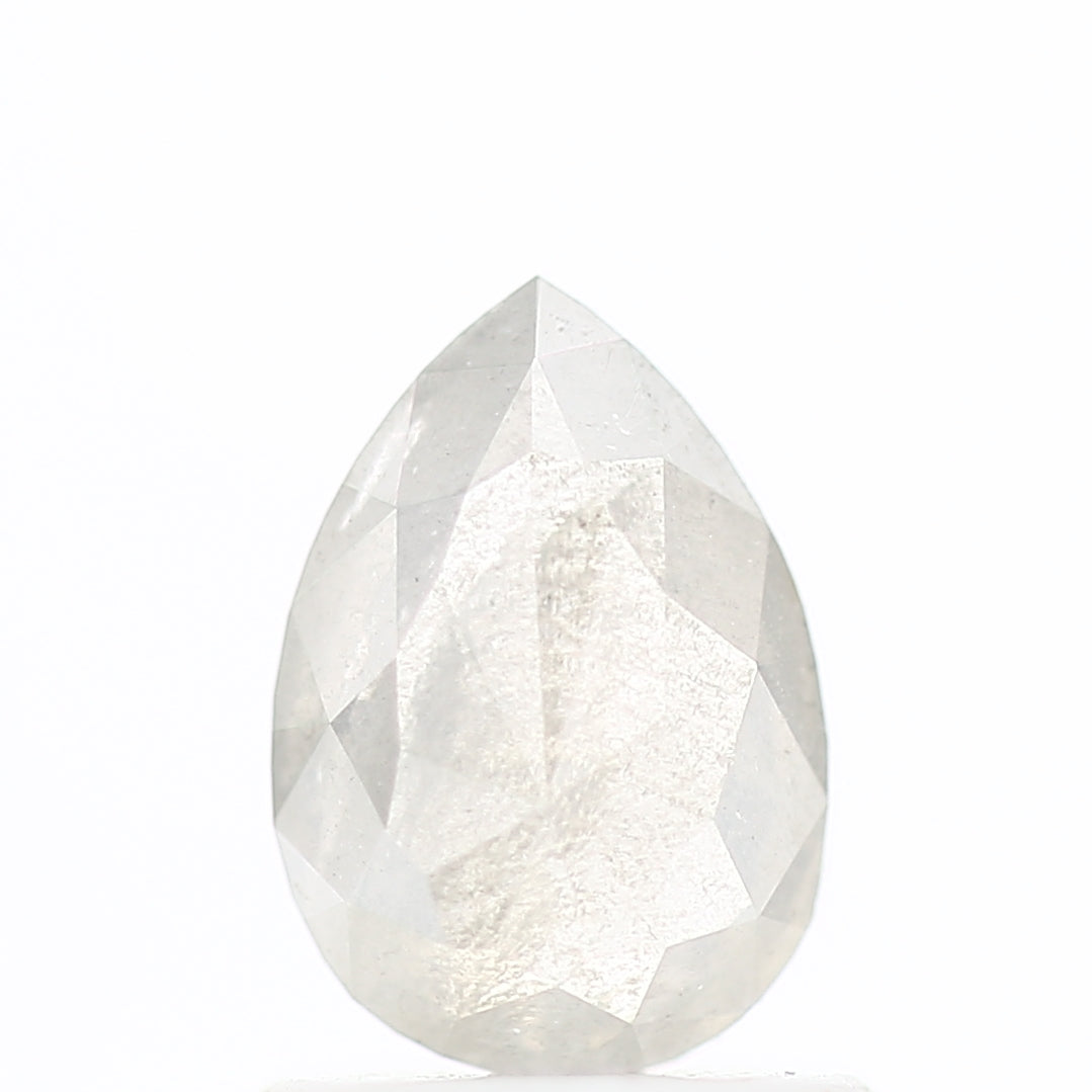 0.95 Carat Natural Icy Diamond Salt and Pepper Pear Diamond 7.49 MM