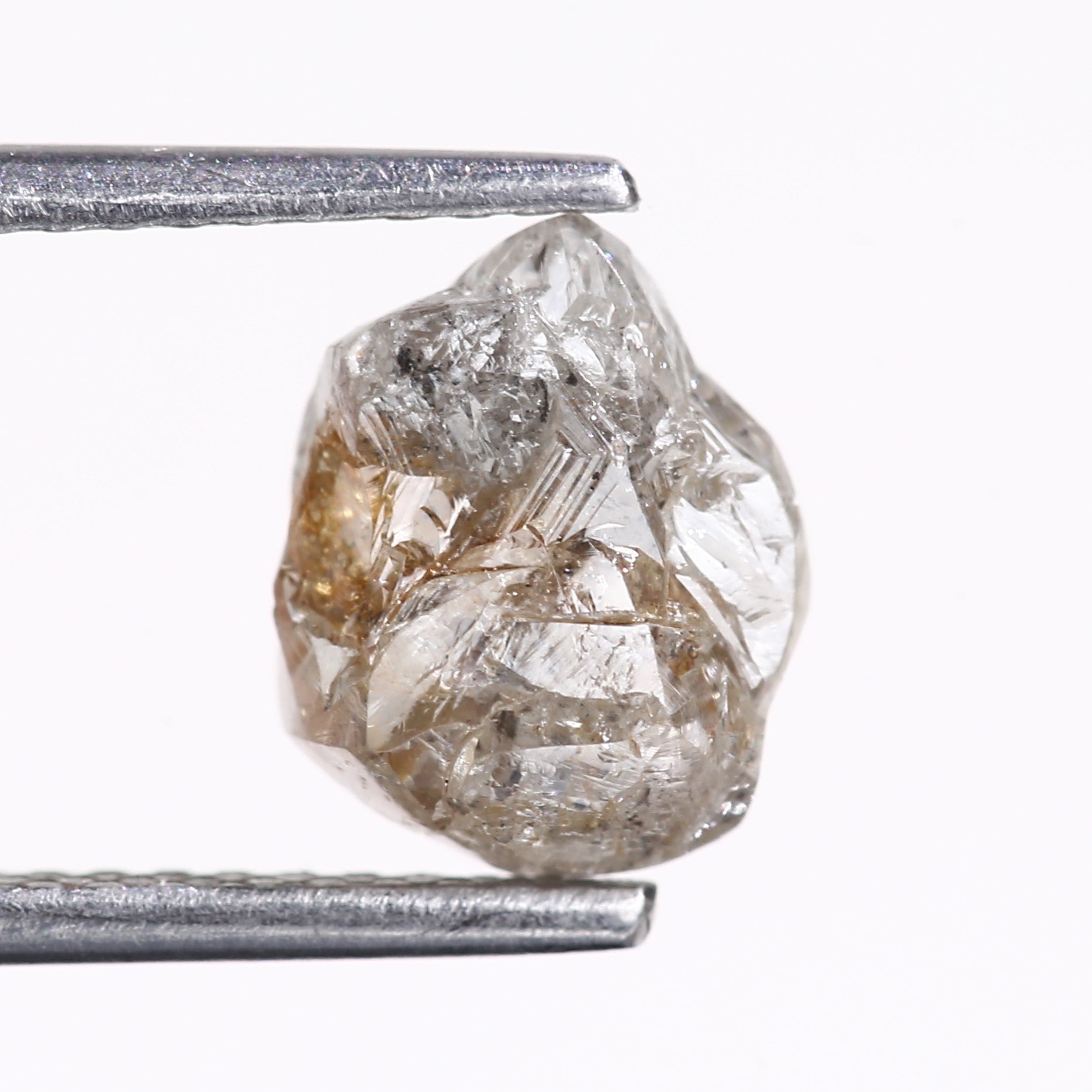 2.33 Carat Natural Uncut Raw Gray Rough Diamond 8.20 MM