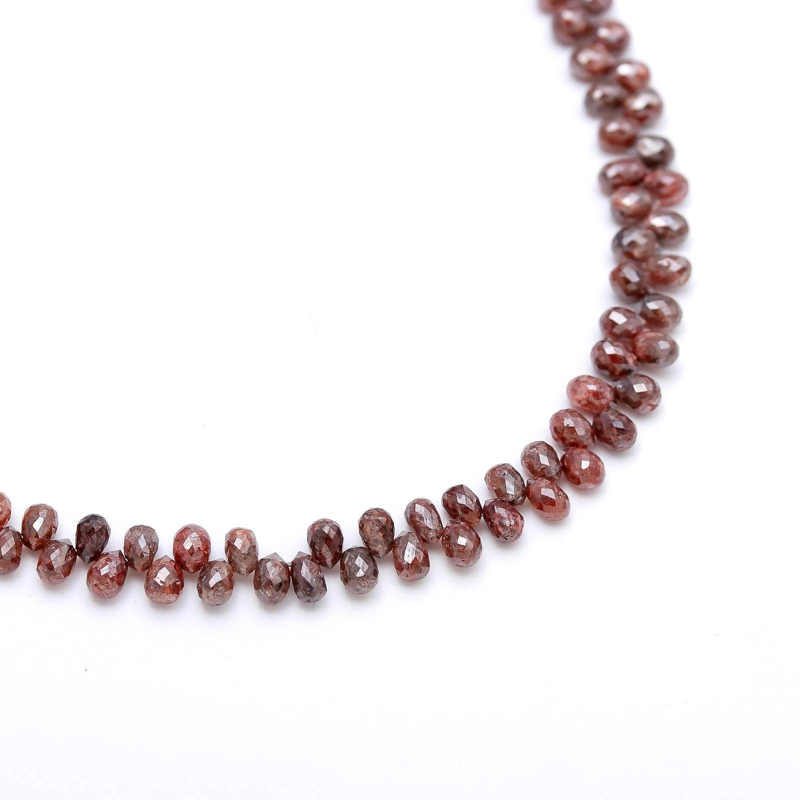 Necklace with brown beads on a white background