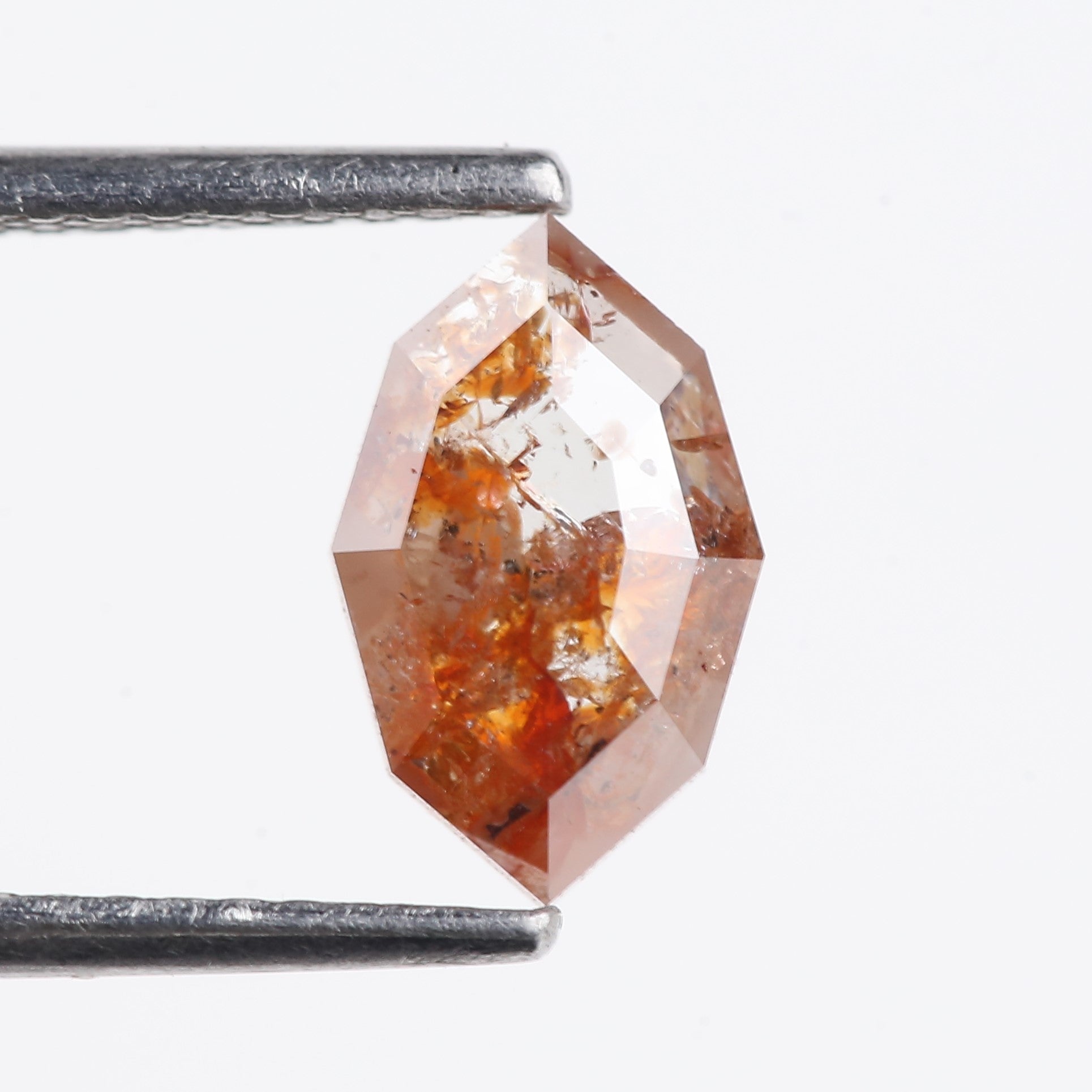 1.28 Carat Orange Red Salt & Pepper Marquise Cut Diamond 9.30 MM