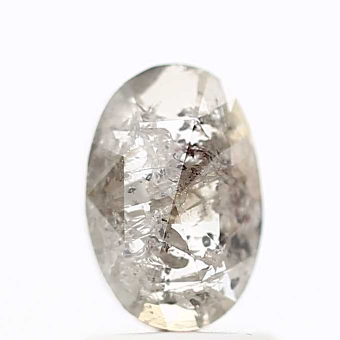 0.91 Carat Oval Shape Salt and pepper Diamond 7.8 MM