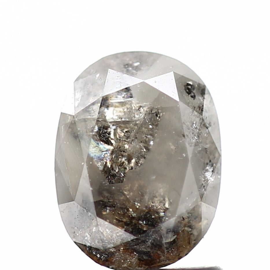 1.08 Carat Oval Shaped Diamond For Engagement Rings Salt And Pepper