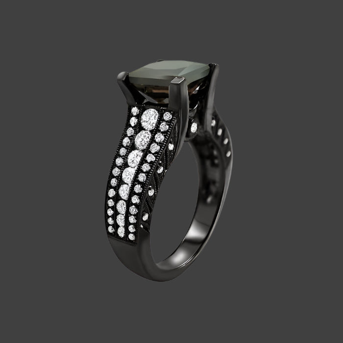 black gold engagement ring