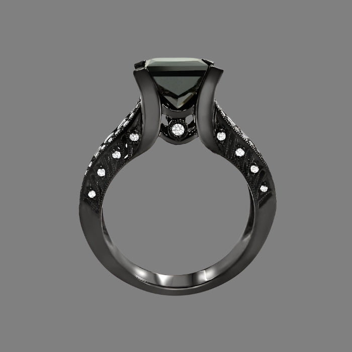 14k black gold ring