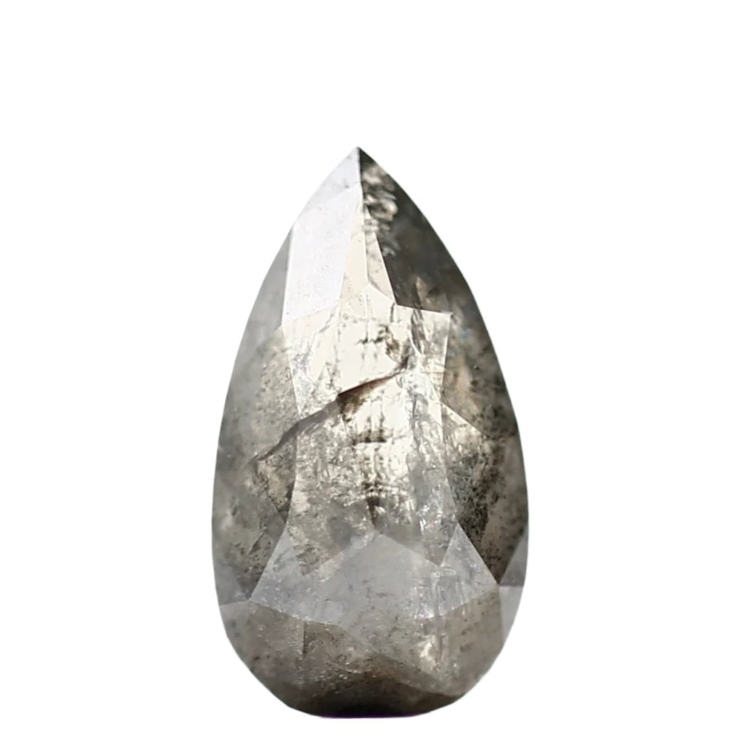 Pear_Gray_Rose_Cut_Salt_and_Pepper_Natural_Diamond