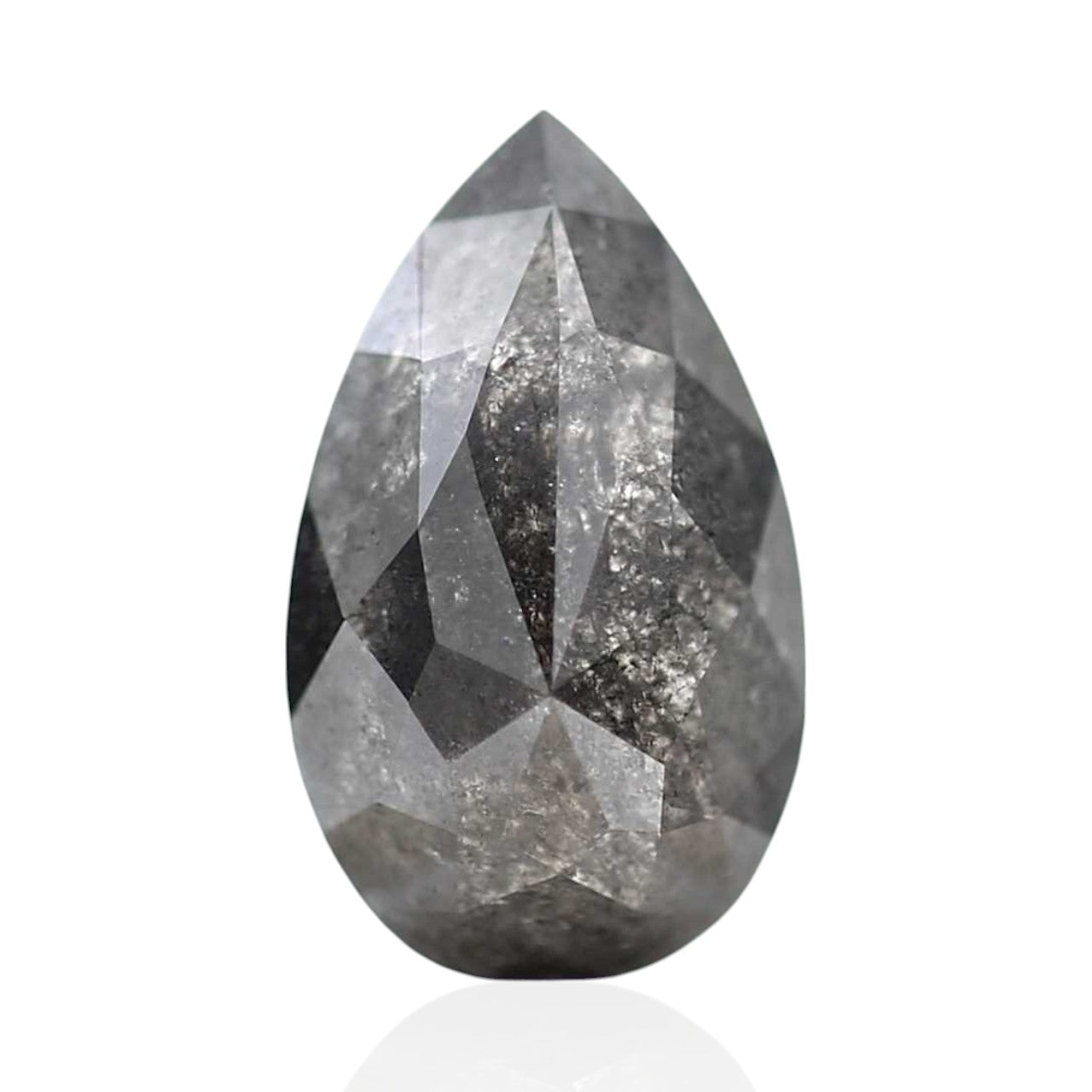 1.06 Carat Pear Loose Salt and Pepper Diamond 8.47 MM