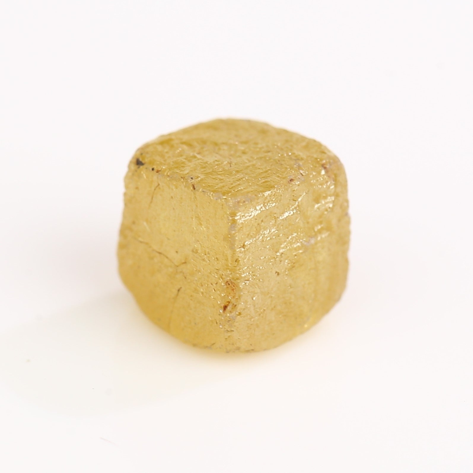 6.79 Carat Rare Natural Yellow Cube Rough Diamond 7.74 MM