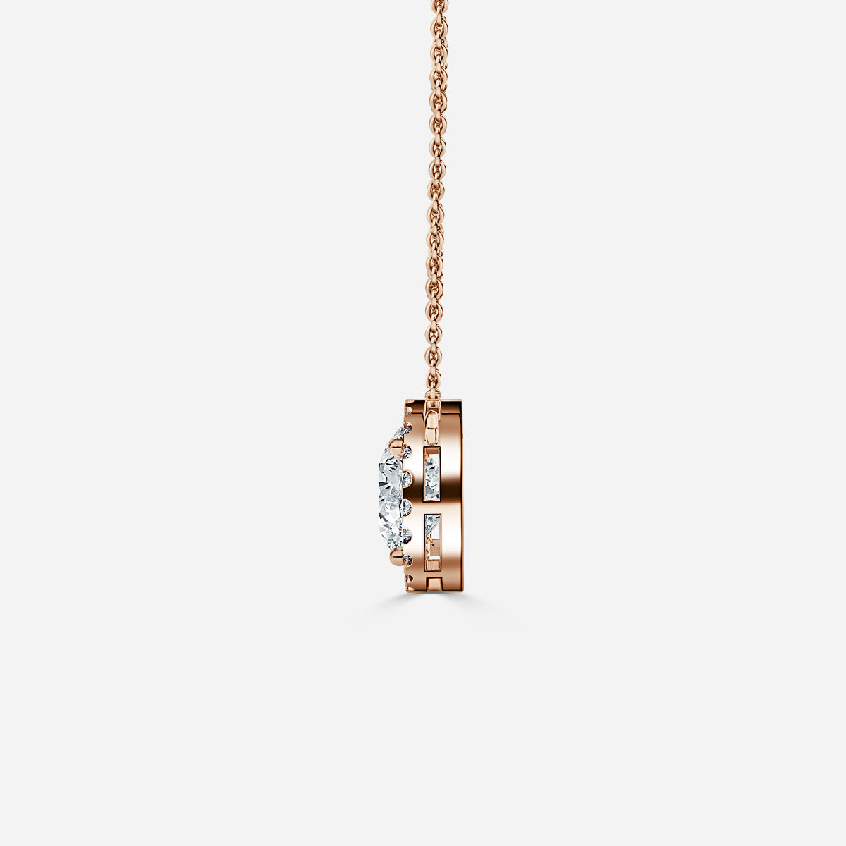 Round Diamond White Gold Halo Pendant 14k/18k Gold E/VS1